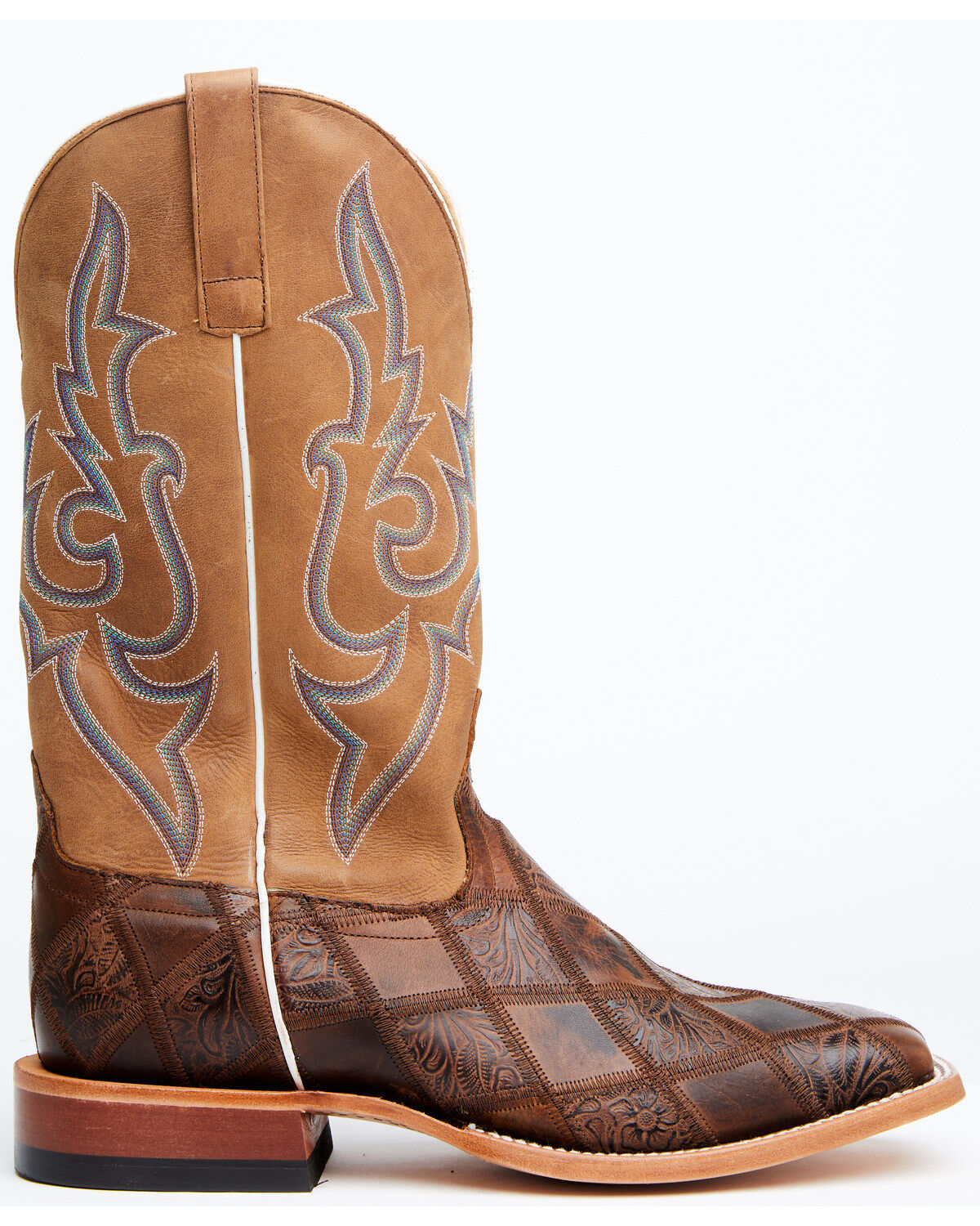 Horse Power Men's Patchwork Western Boots - Broad Square Toe