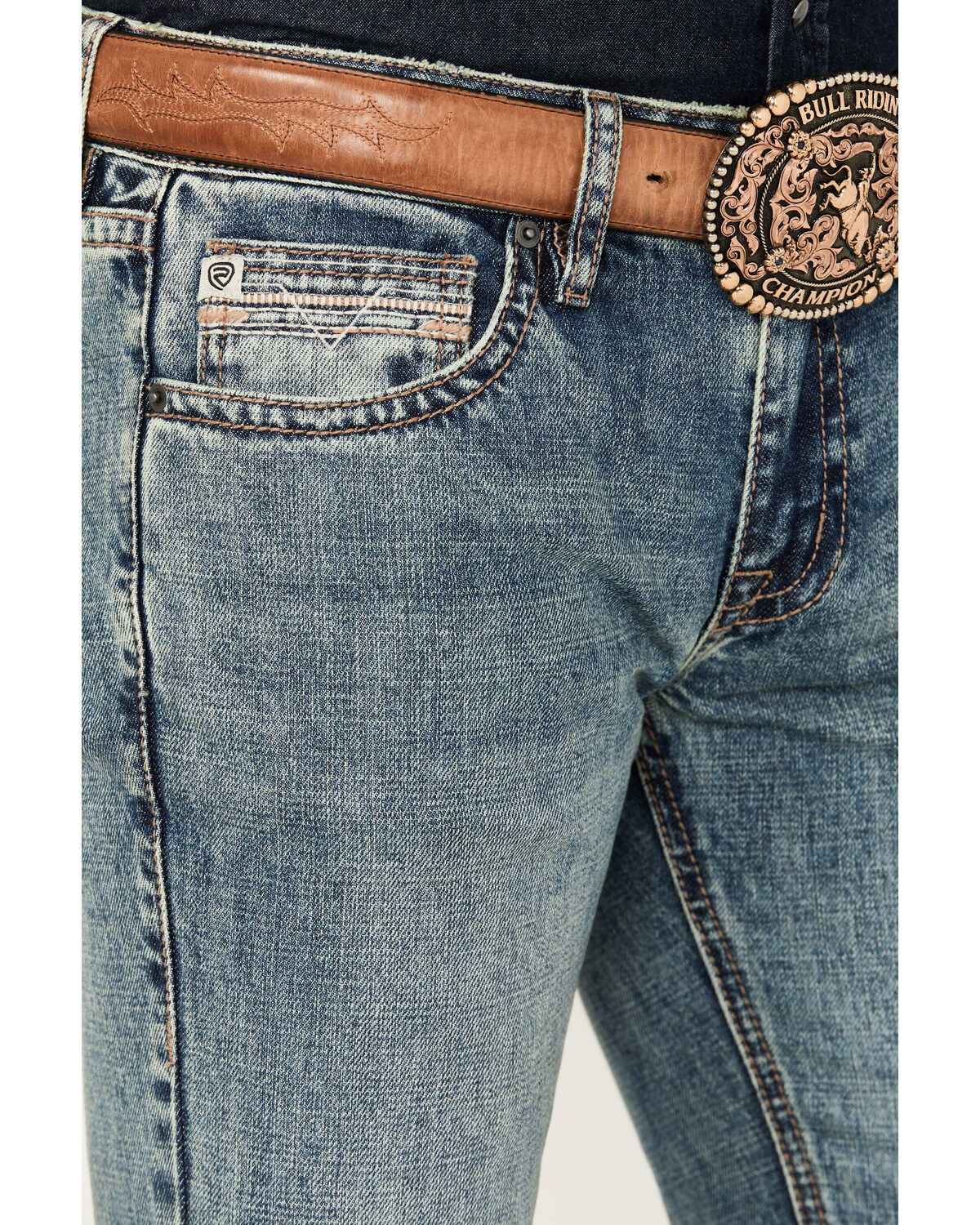 Rock & Roll Denim Men's Pistol Medium Vintage Wash Bootcut Rigid Denim Jeans