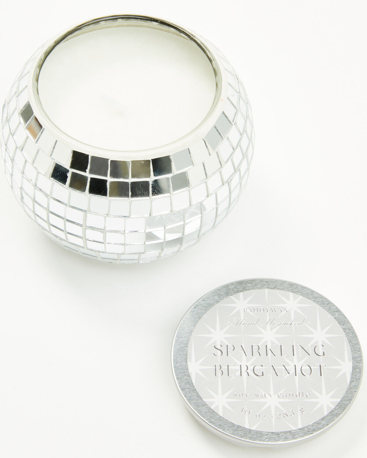 Paddywax Magique 10oz Sparkling Bergamot Glass Disco Ball Candle