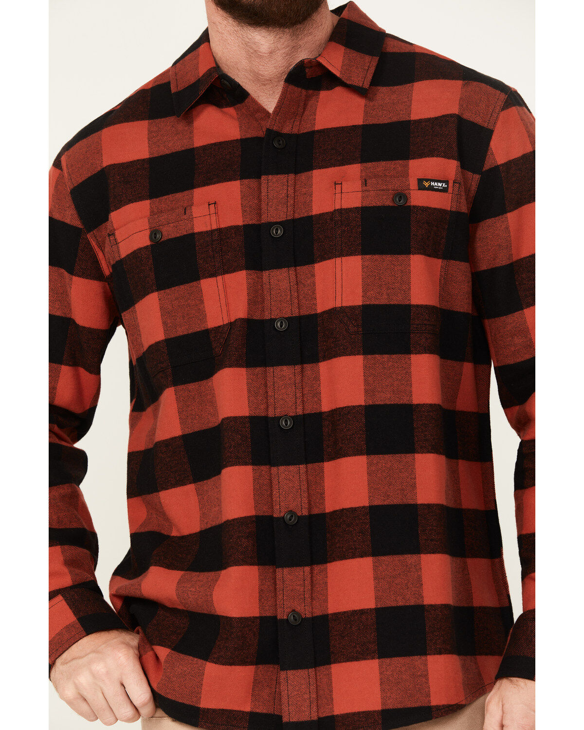 Hawx Men's Buffalo Plaid Print Flannel Work Shirt