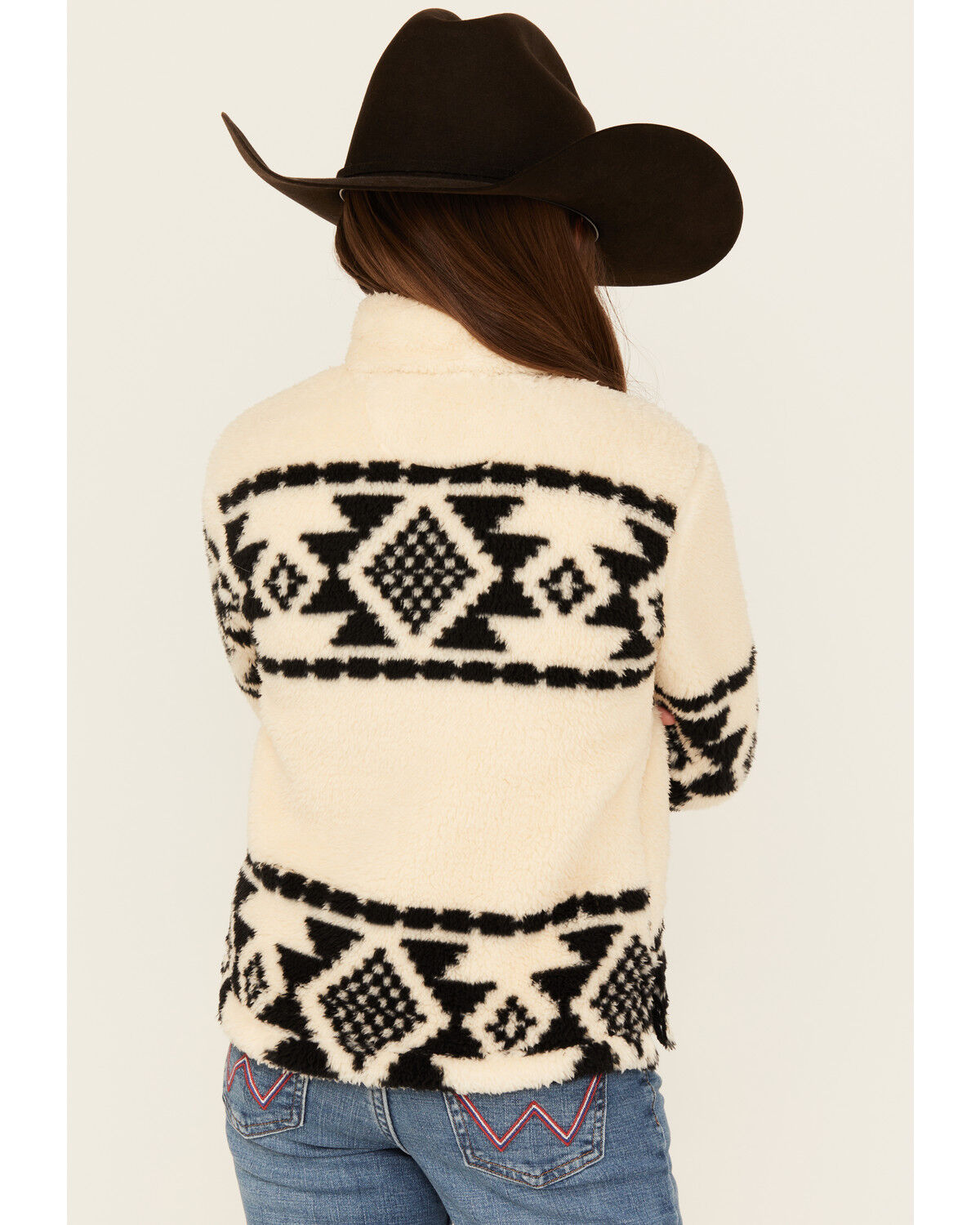 Roper Girls' Southwestern Print 1/4 Zip-Up Fleece Pullover