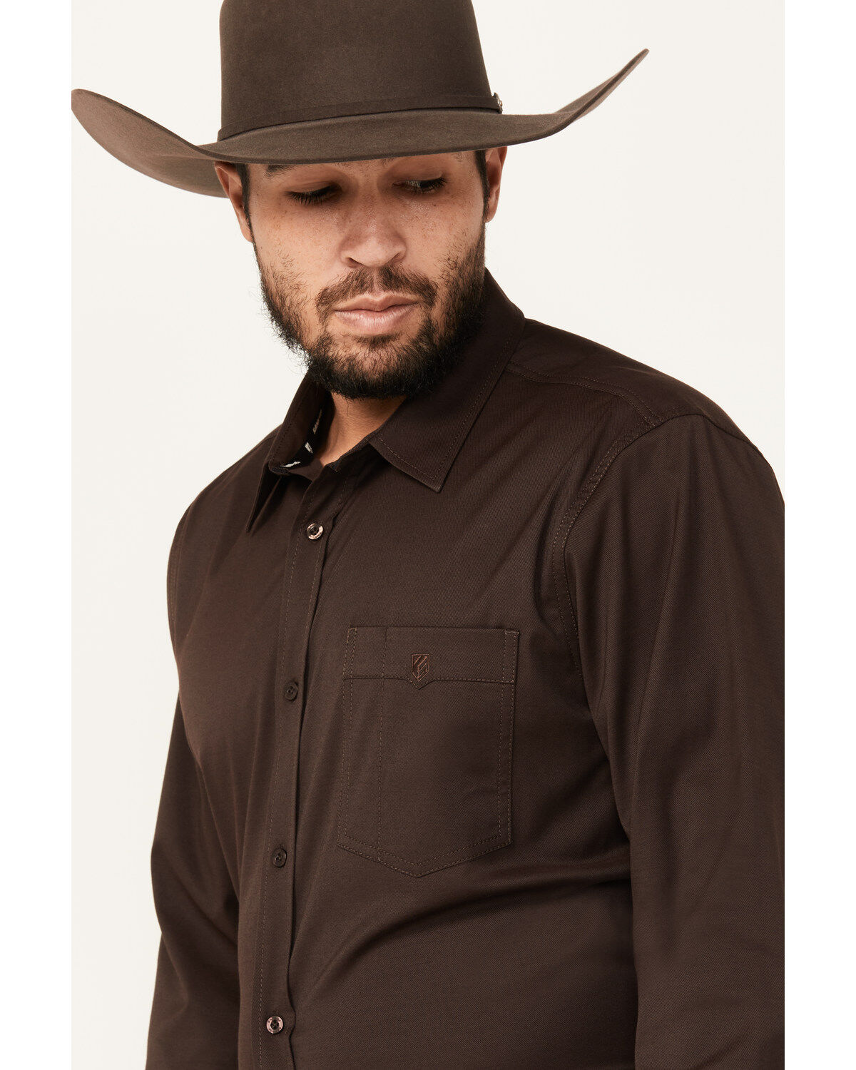 RANK 45® Men's Logo Long Sleeve Button-Down Performance Western Shirt