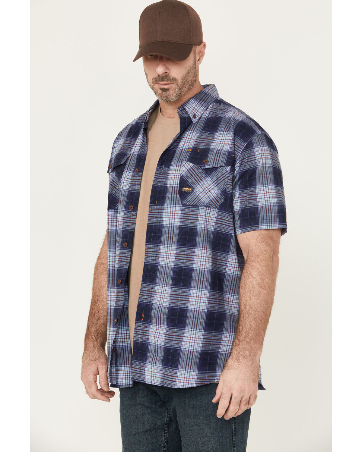 Ariat Men's Rebar Made Tough Short Sleeve Button-Down Stretch Work Shirt