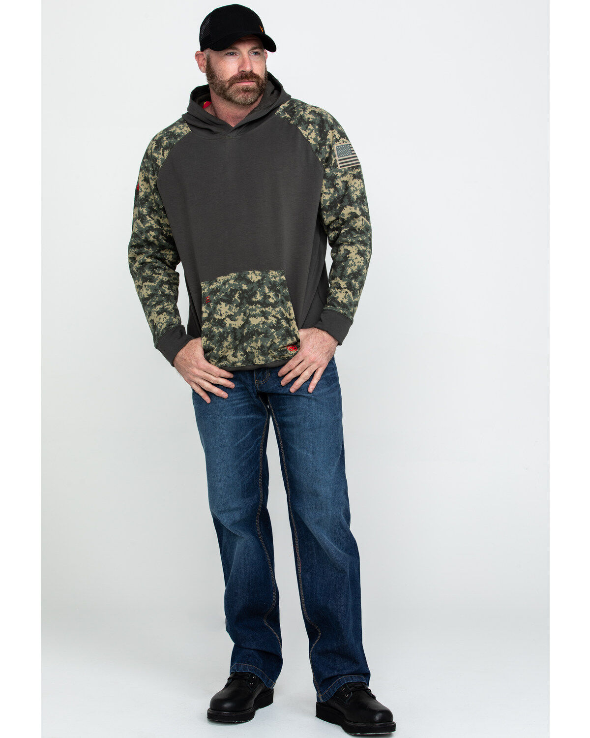 Ariat Men's FR Durastretch Camo Patriot Hooded Work Sweatshirt - Tall