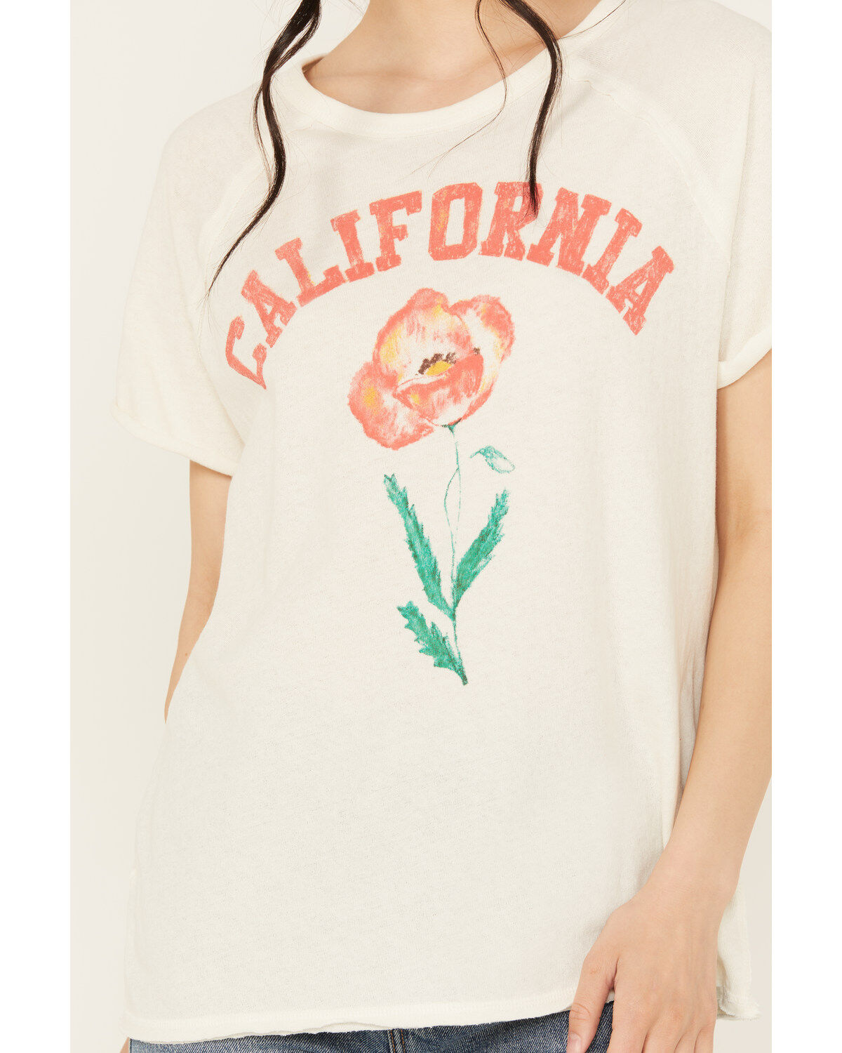 Free People Women's California State Flower Short Sleeve Graphic Tee