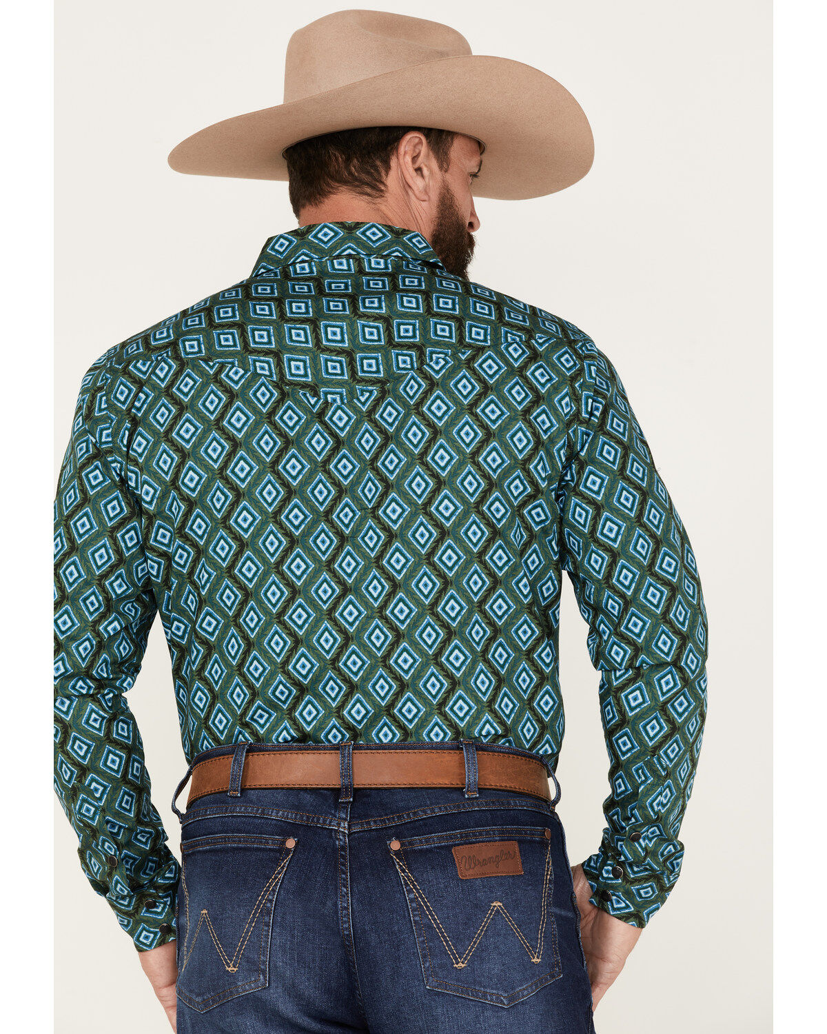 Cody James Men's Tavern Geo Print Long Sleeve Snap Western Shirt