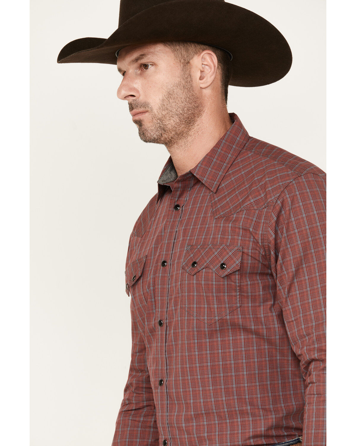 Cody James Men's Fire Mountain Long Sleeve Plaid Print Snap Western Shirt