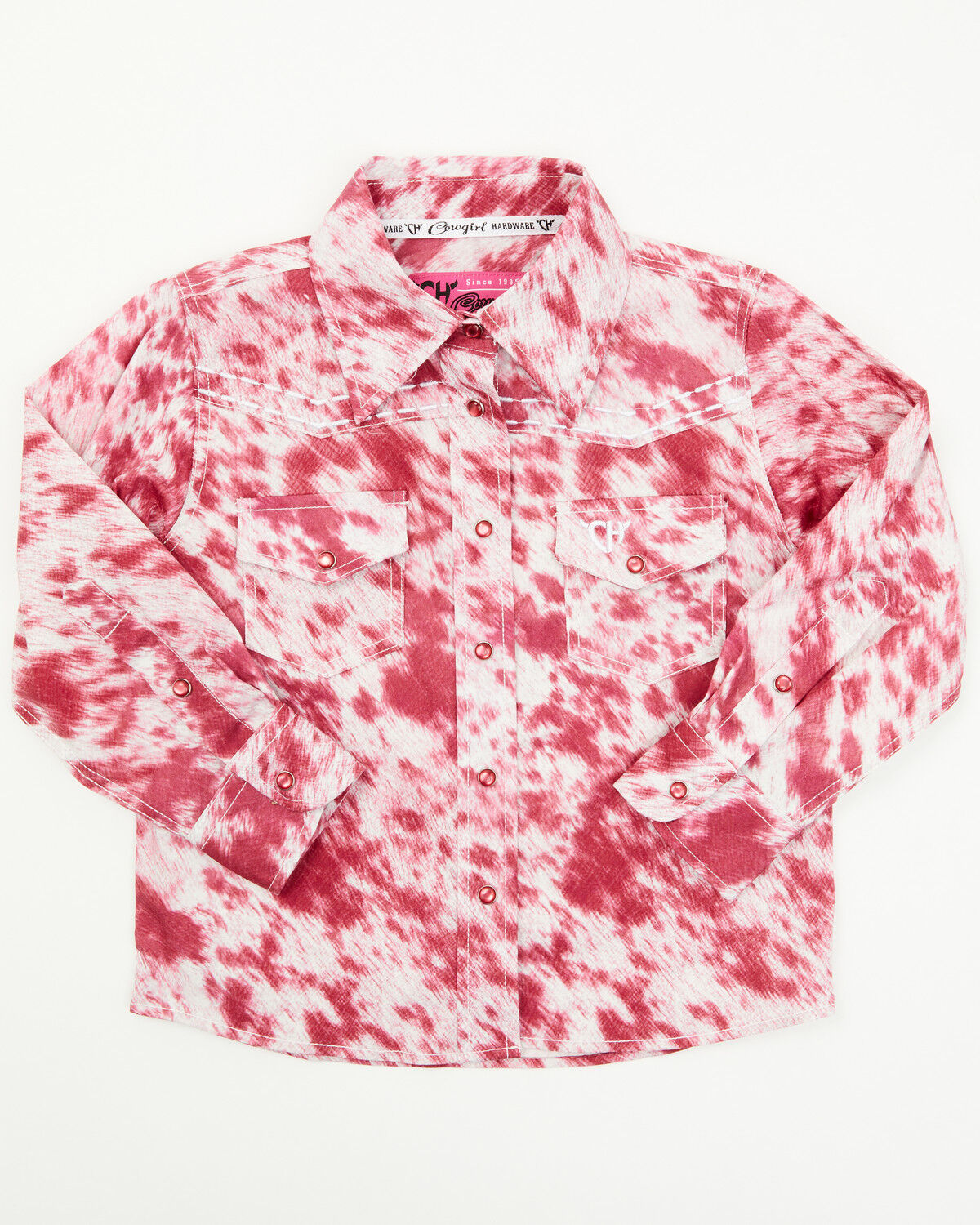 Cowgirl Hardware Toddler Girls' Cowhide Long Sleeve Snap Western Shirt