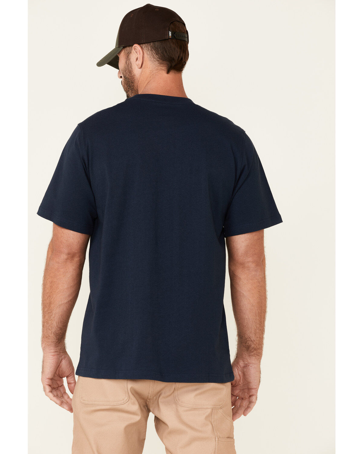 Hawx Men's Solid Navy Forge Short Sleeve Work Pocket T-Shirt - Tall