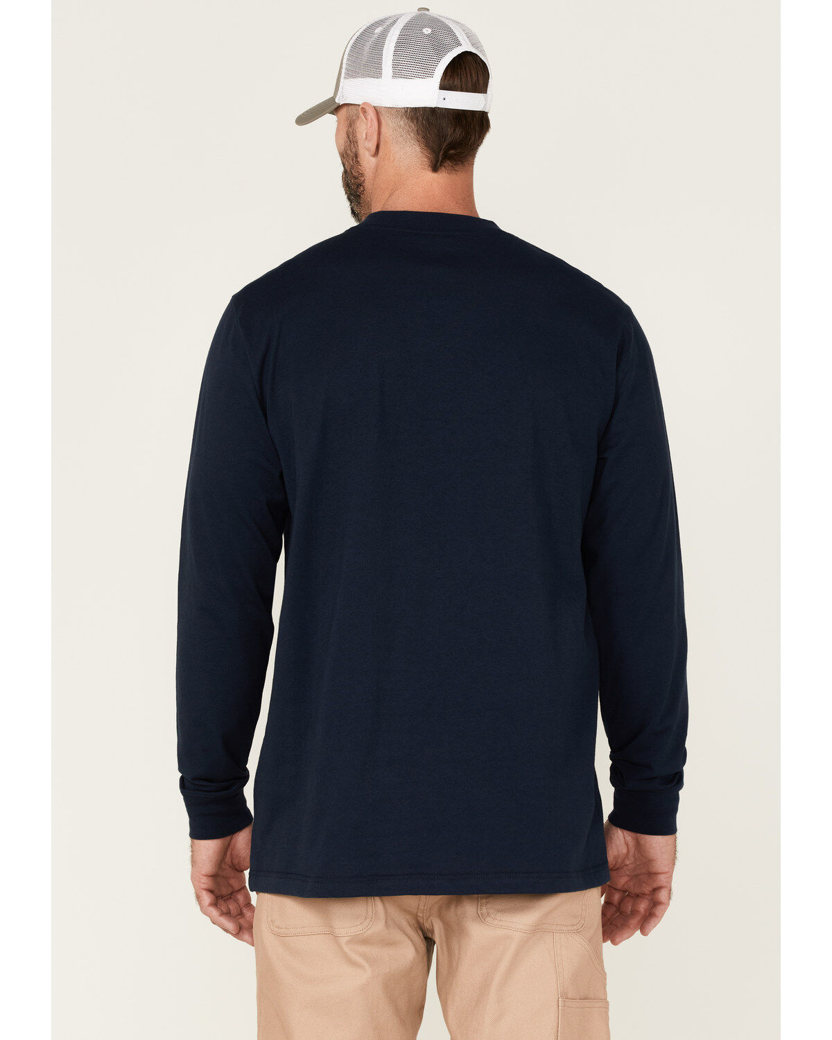 Hawx Men's Solid Navy Forge Long Sleeve Work Pocket T-Shirt