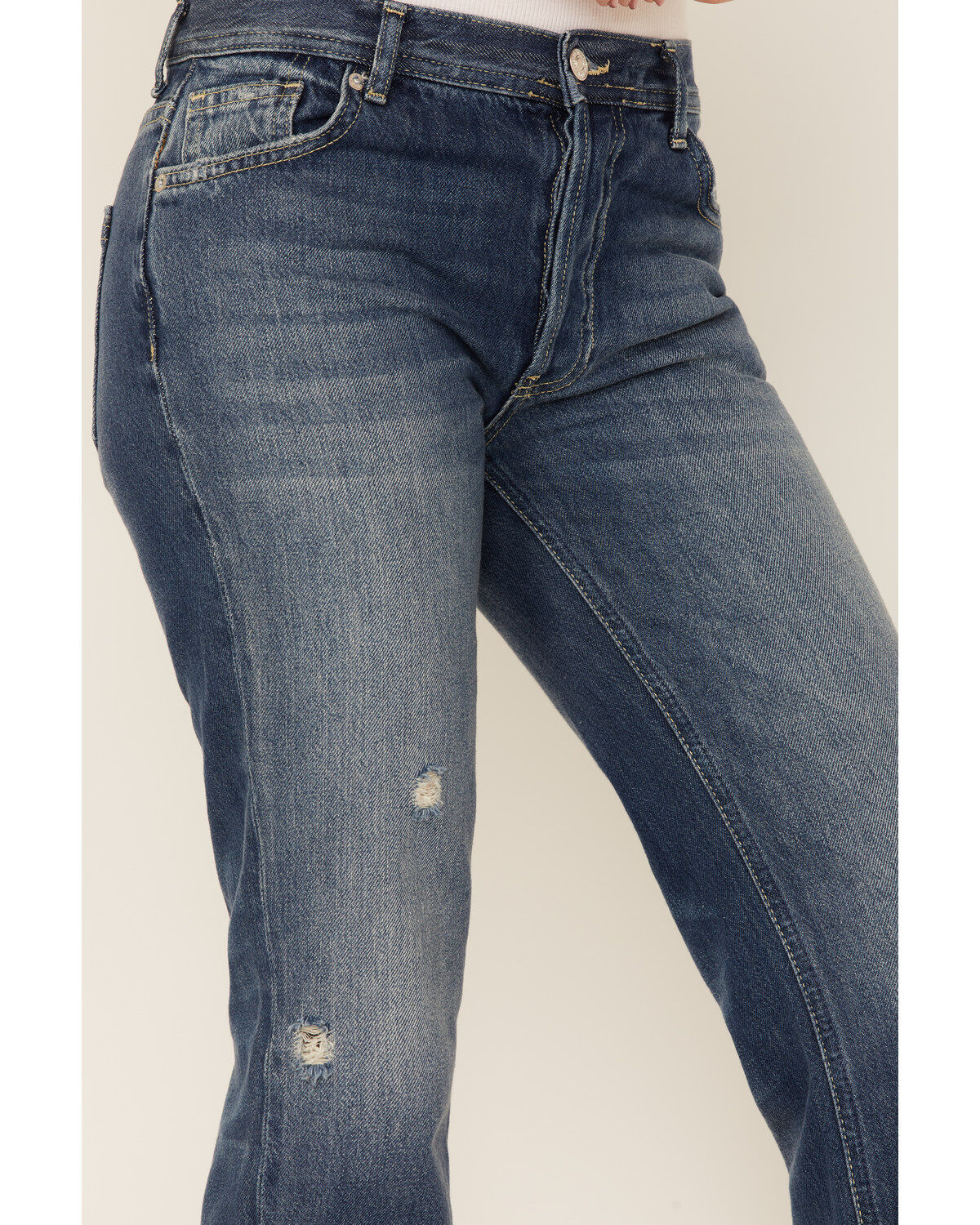 Free People Women's Mid Rise Crop Straight Jeans