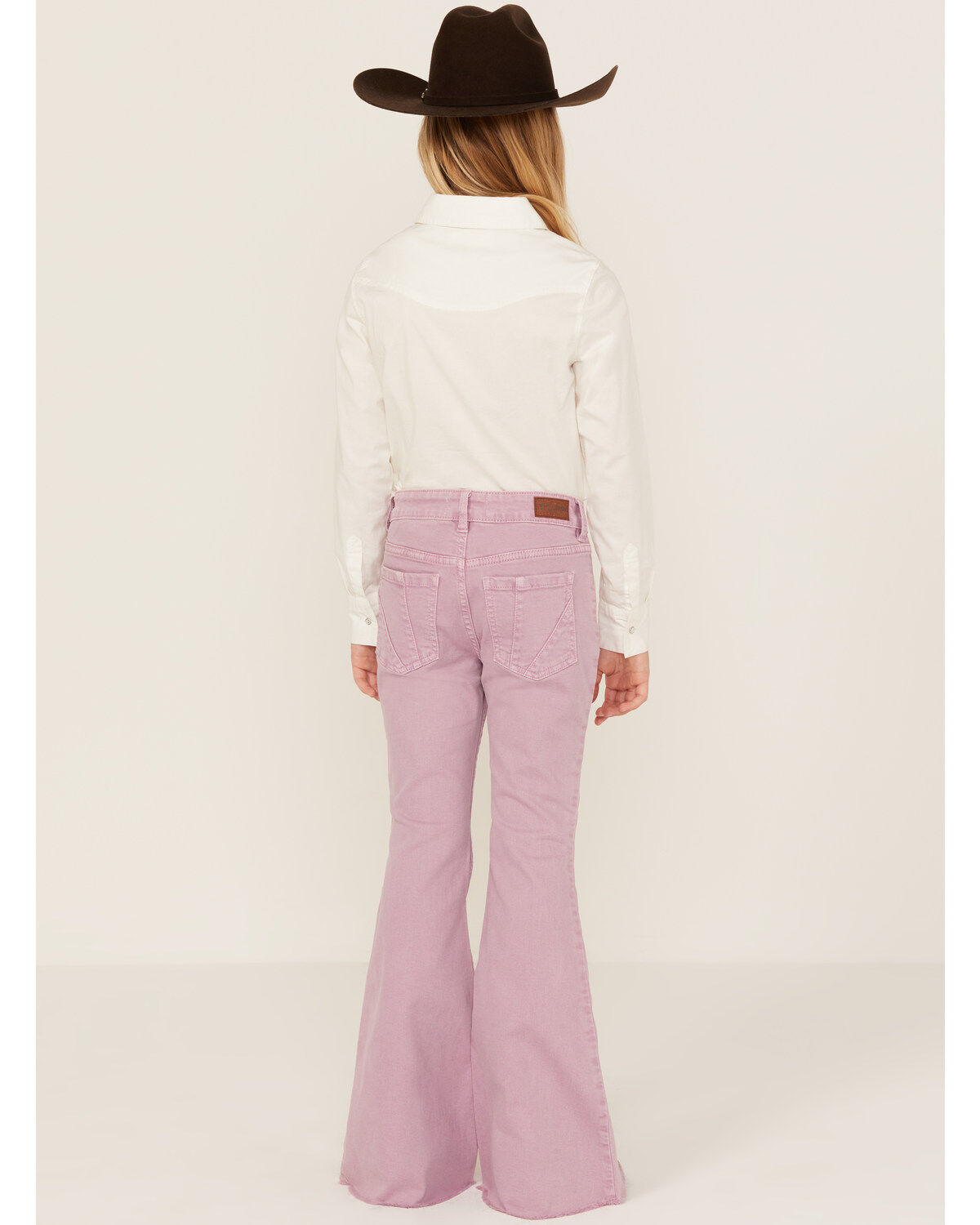 Shyanne Girls' Super Flare Distressed Hem Stretch Jeans