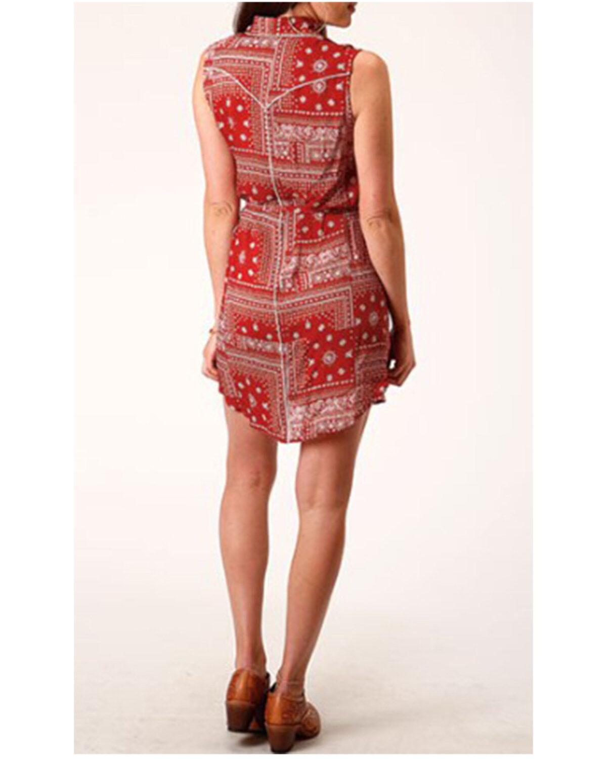 Stetson Women's Bandana Print Sleeveless Shirt Mini Dress