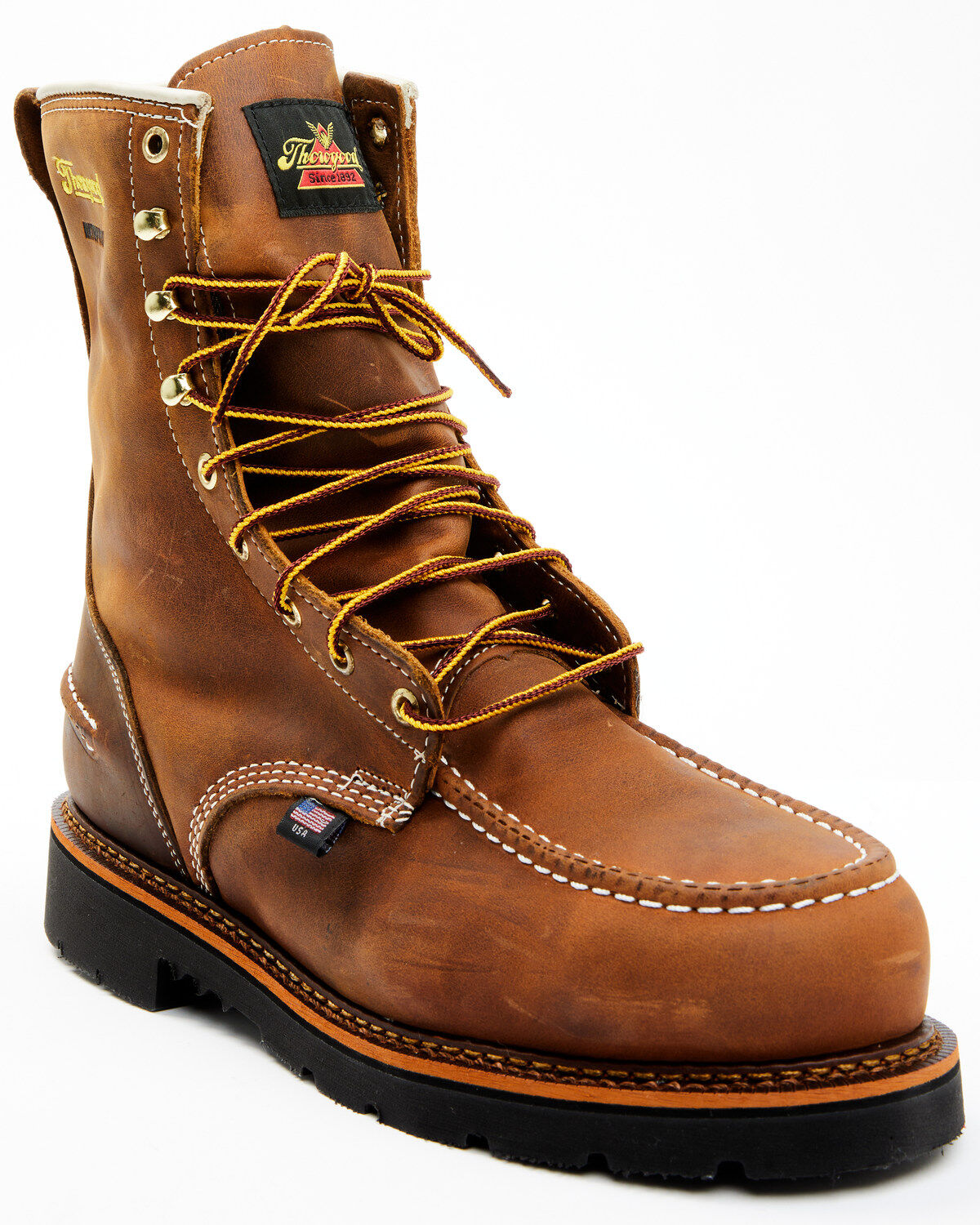 Thorogood Men's 8" Crazyhorse USA Waterproof Work Boots - Steel Toe