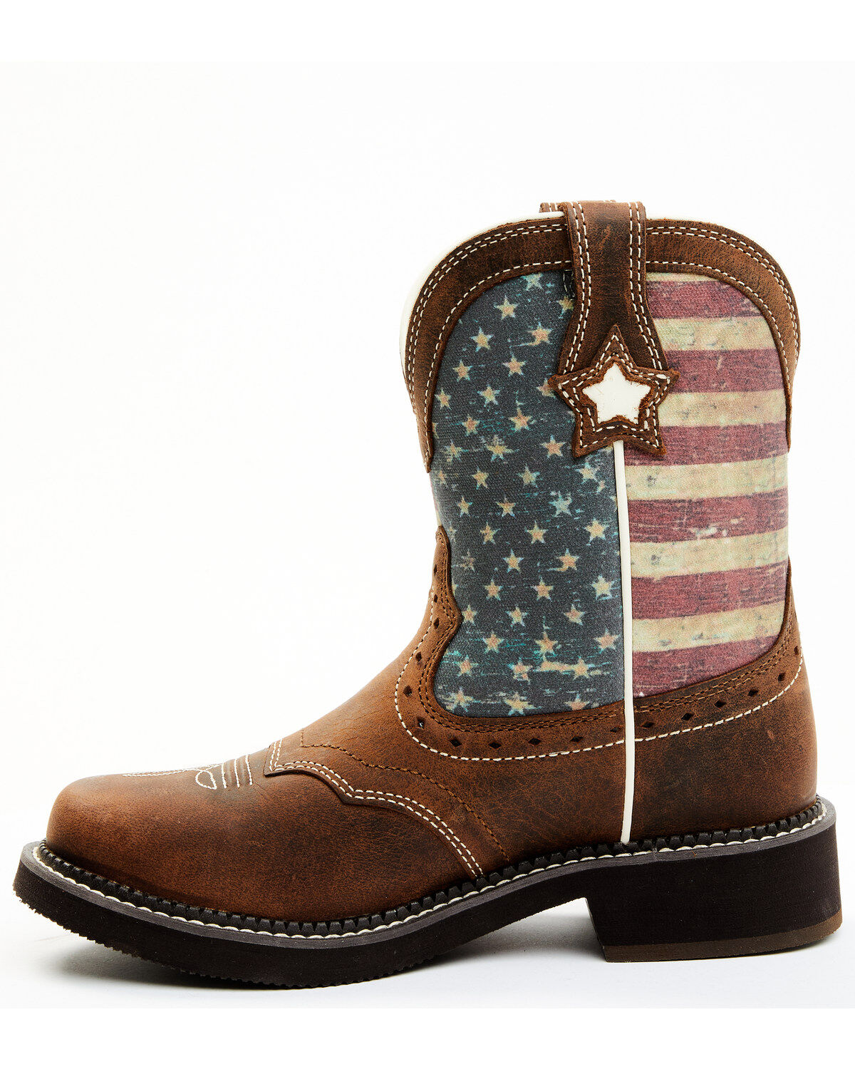Shyanne Women's Glory Stars & Stripes Shaft Leather Western Boots - Wide Round Toe