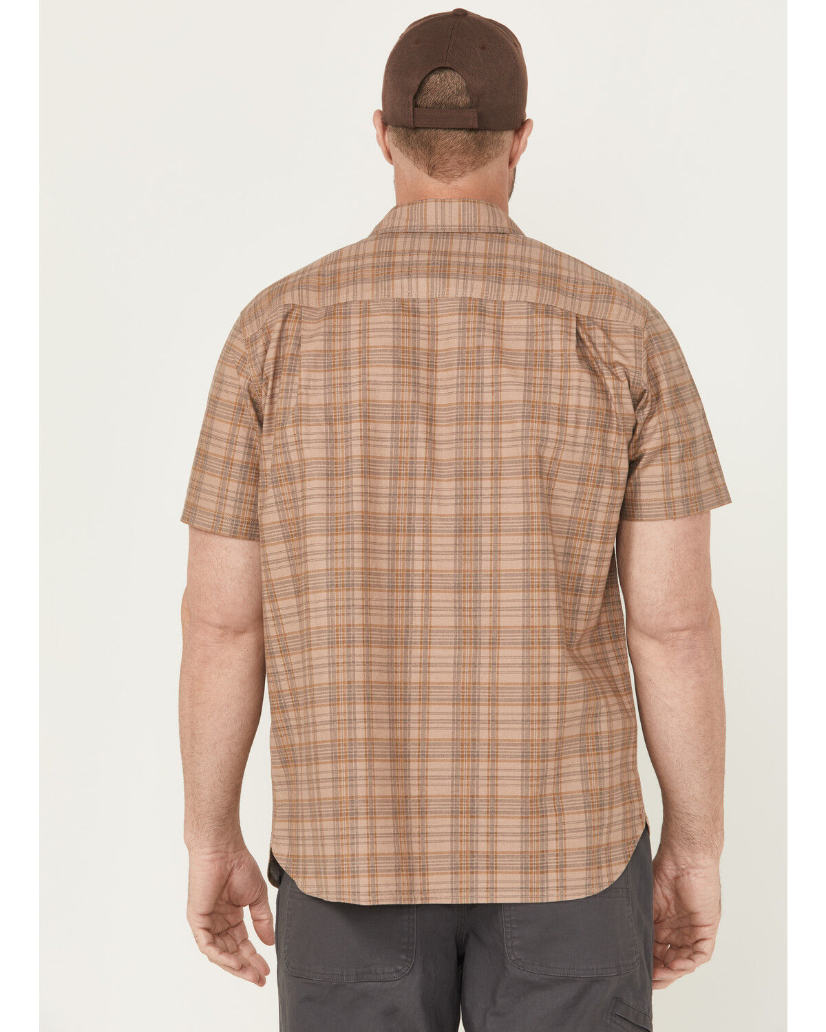 Lucky Brand Workwear Men's Plaid Print Short Sleeve Button-Down Work Shirt