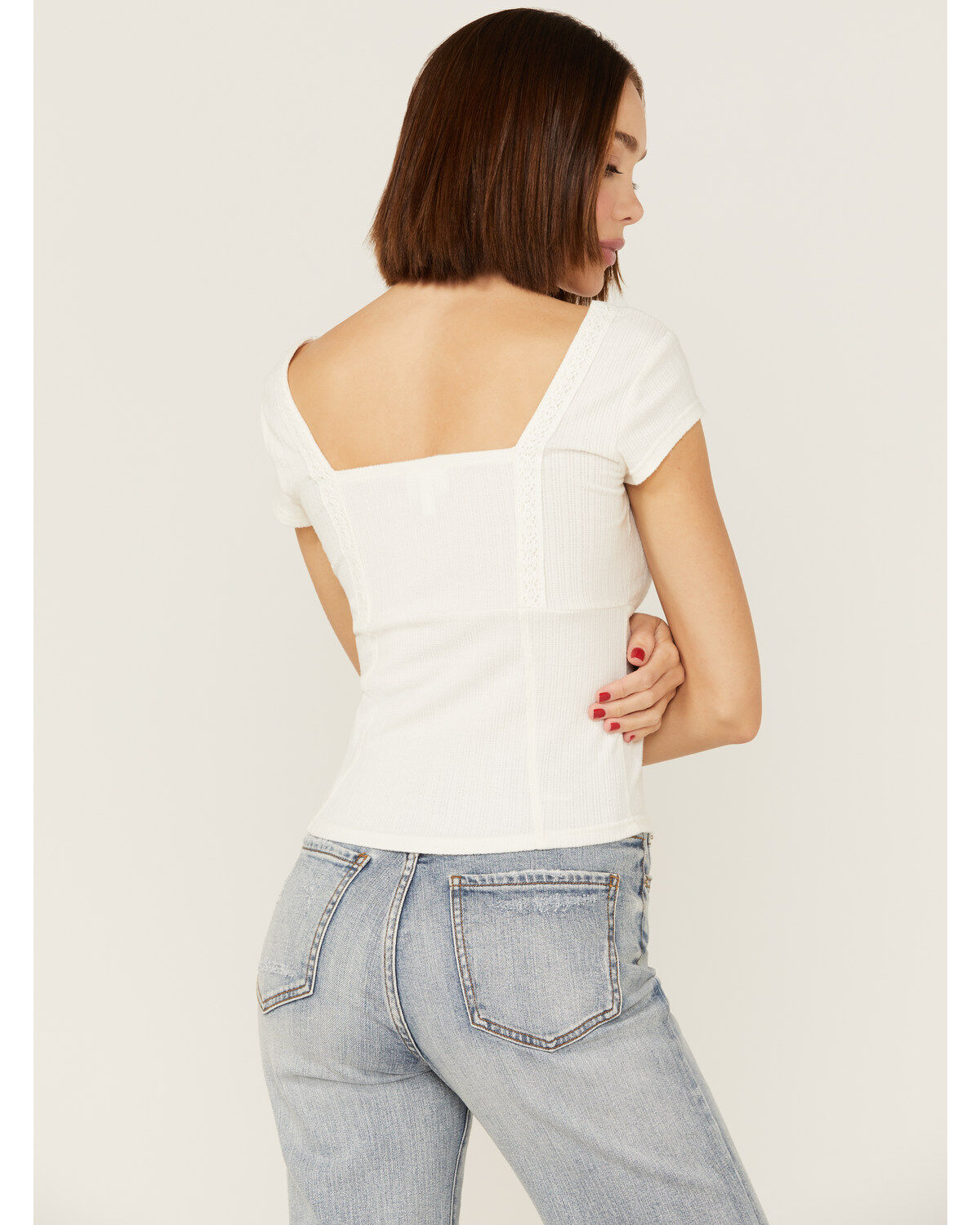 Shyanne Women's Pointelle Square Neck Top