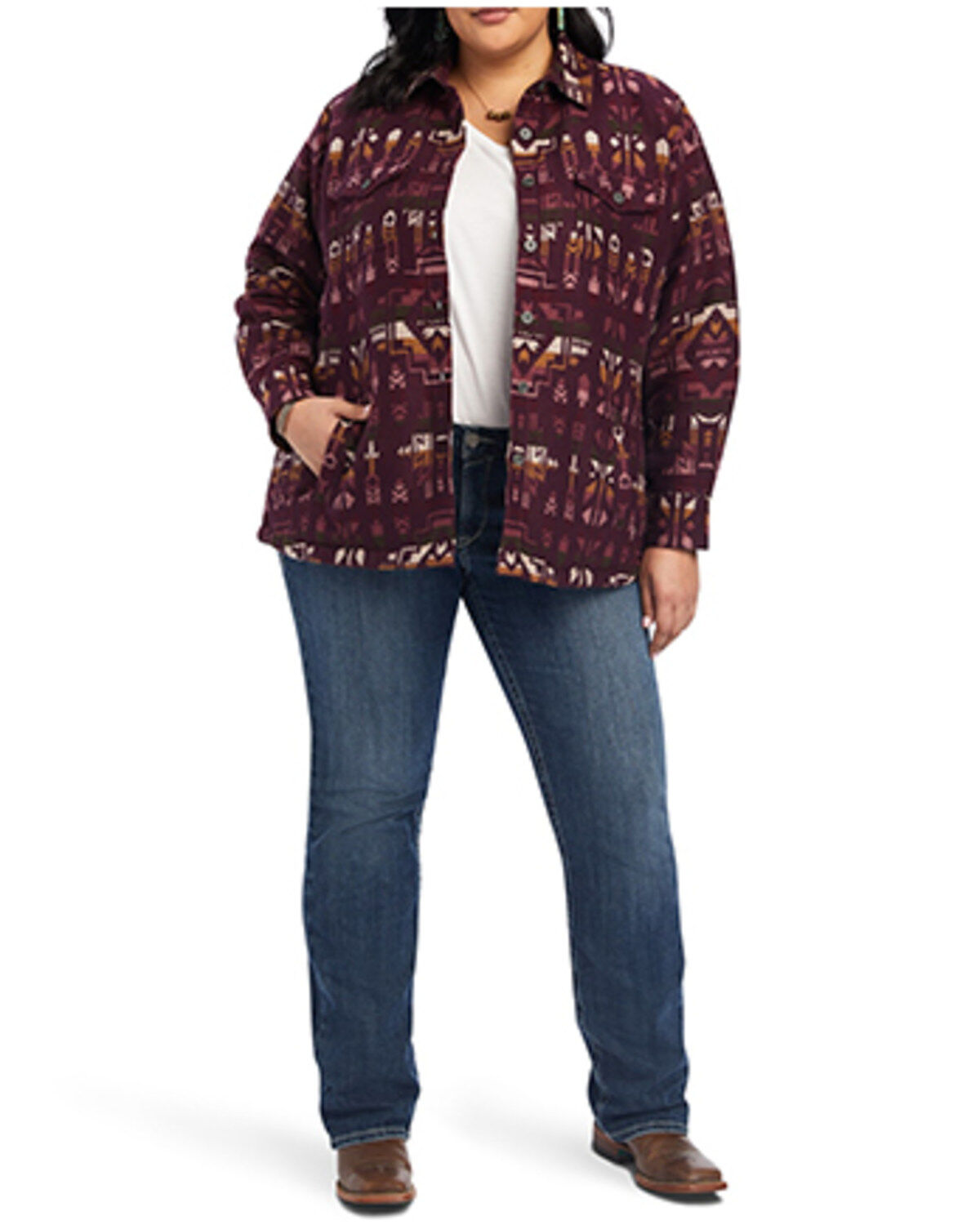 Ariat Women's R.E.A.L Southwestern Print Shacket - Plus Size