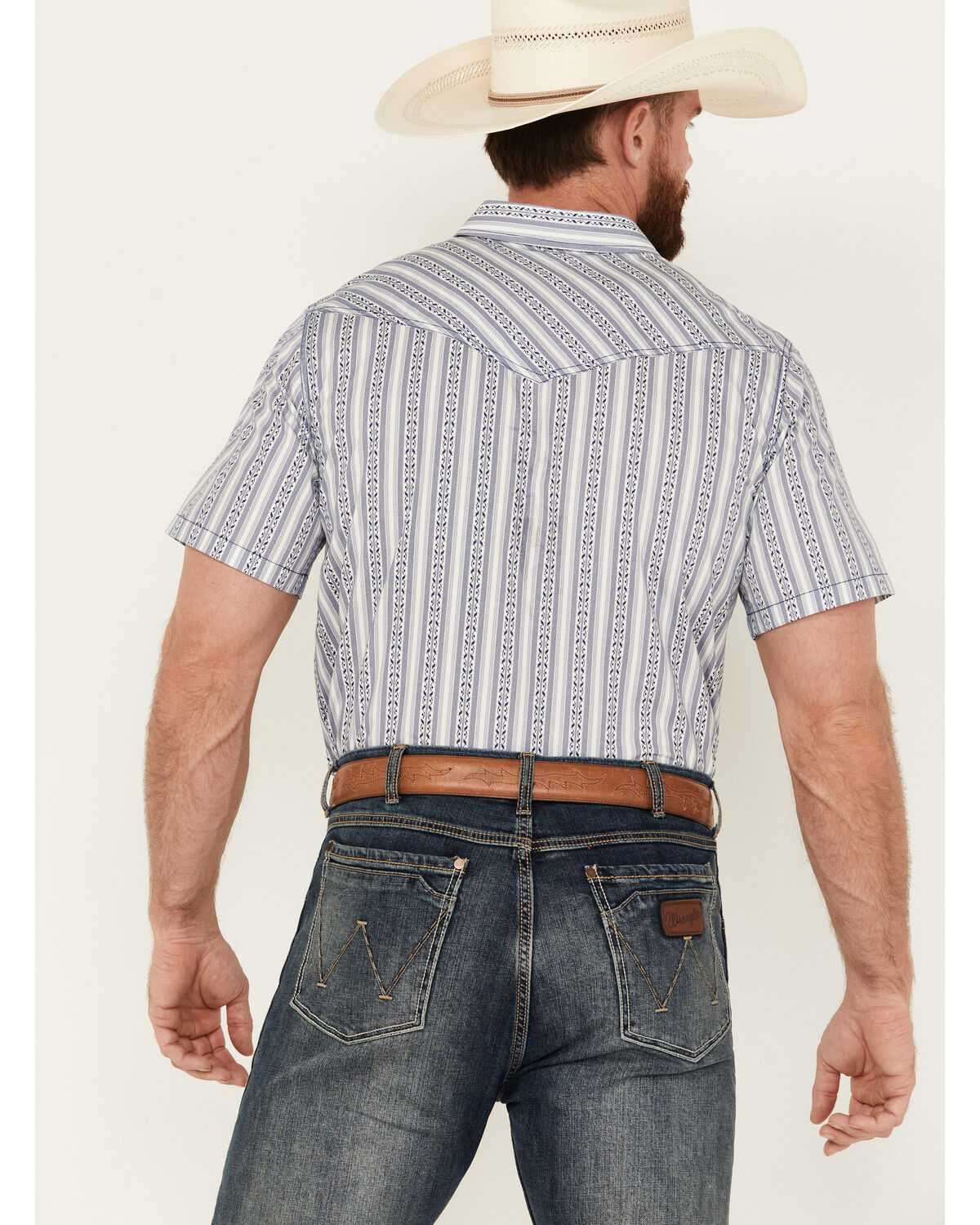 Cody James Men's Main Line Striped Short Sleeve Snap Western Shirt