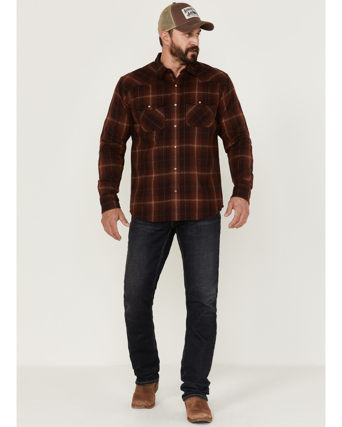 Ariat Men's Hiller Retro Plaid Snap Western Flannel Shirt