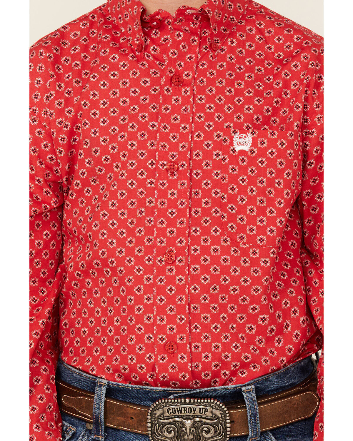 Cinch Boys' Geo Print Long Sleeve Western Shirt