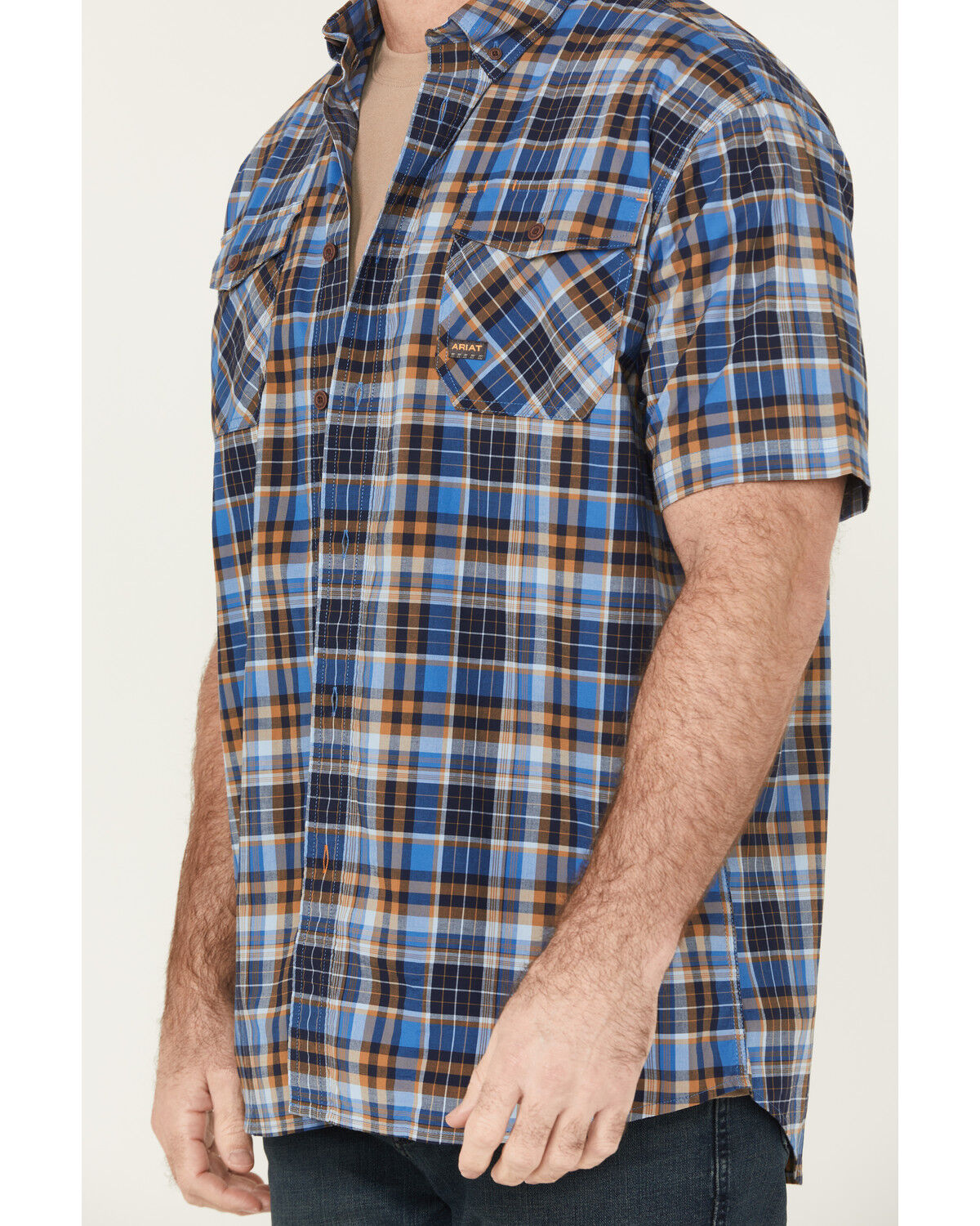 Ariat Men's Rebar Made Tough Short Sleeve Button-Down Stretch Work Shirt