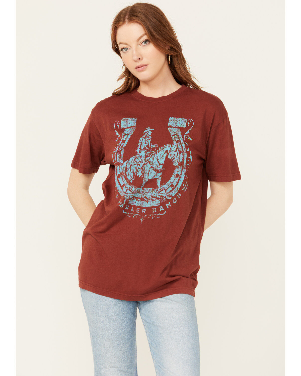 American Highway Women's Rambler Ranch Horseshoe Short Sleeve Graphic Tee