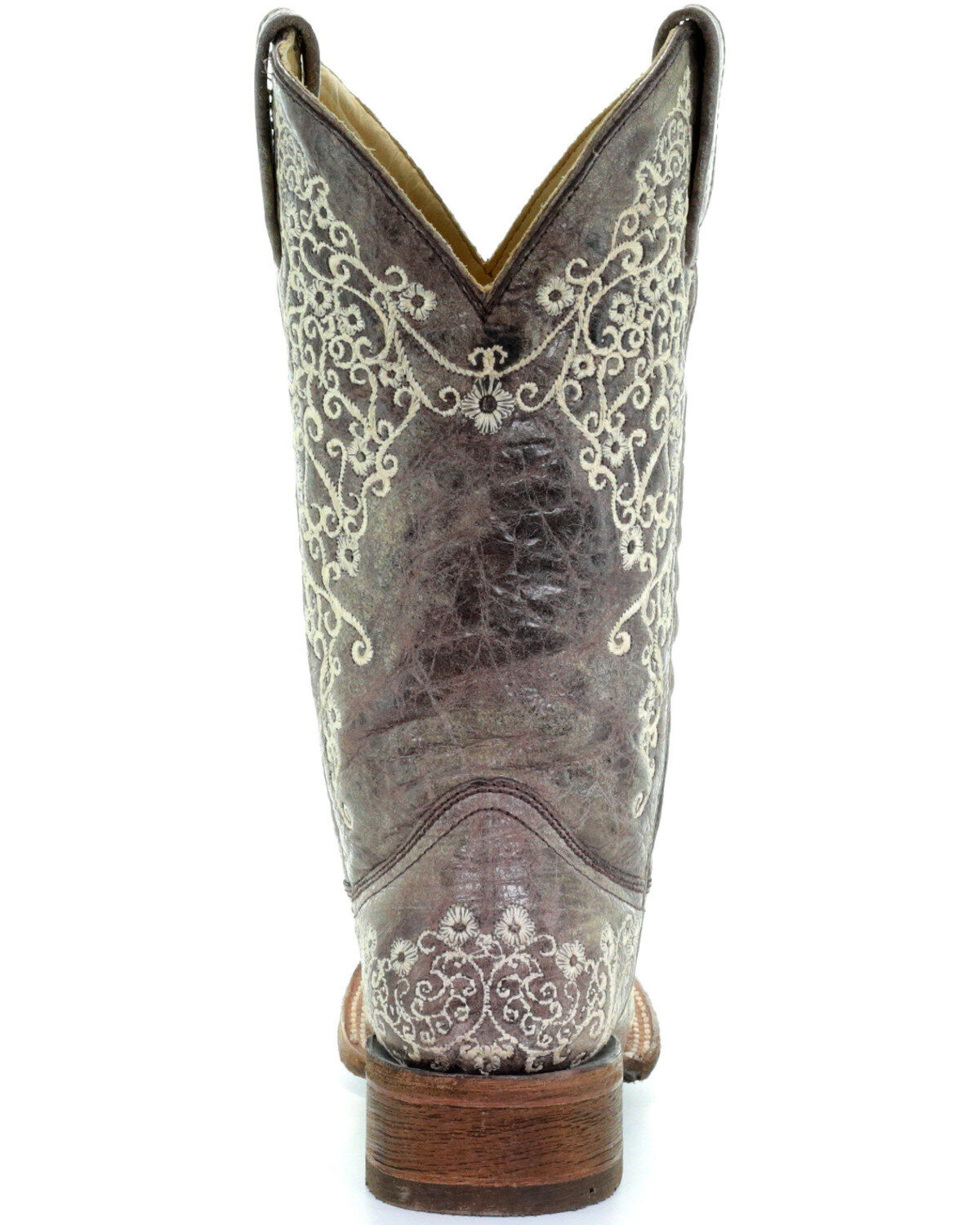 Corral Women's Brown Crater Embroidered Western Boots - Square Toe