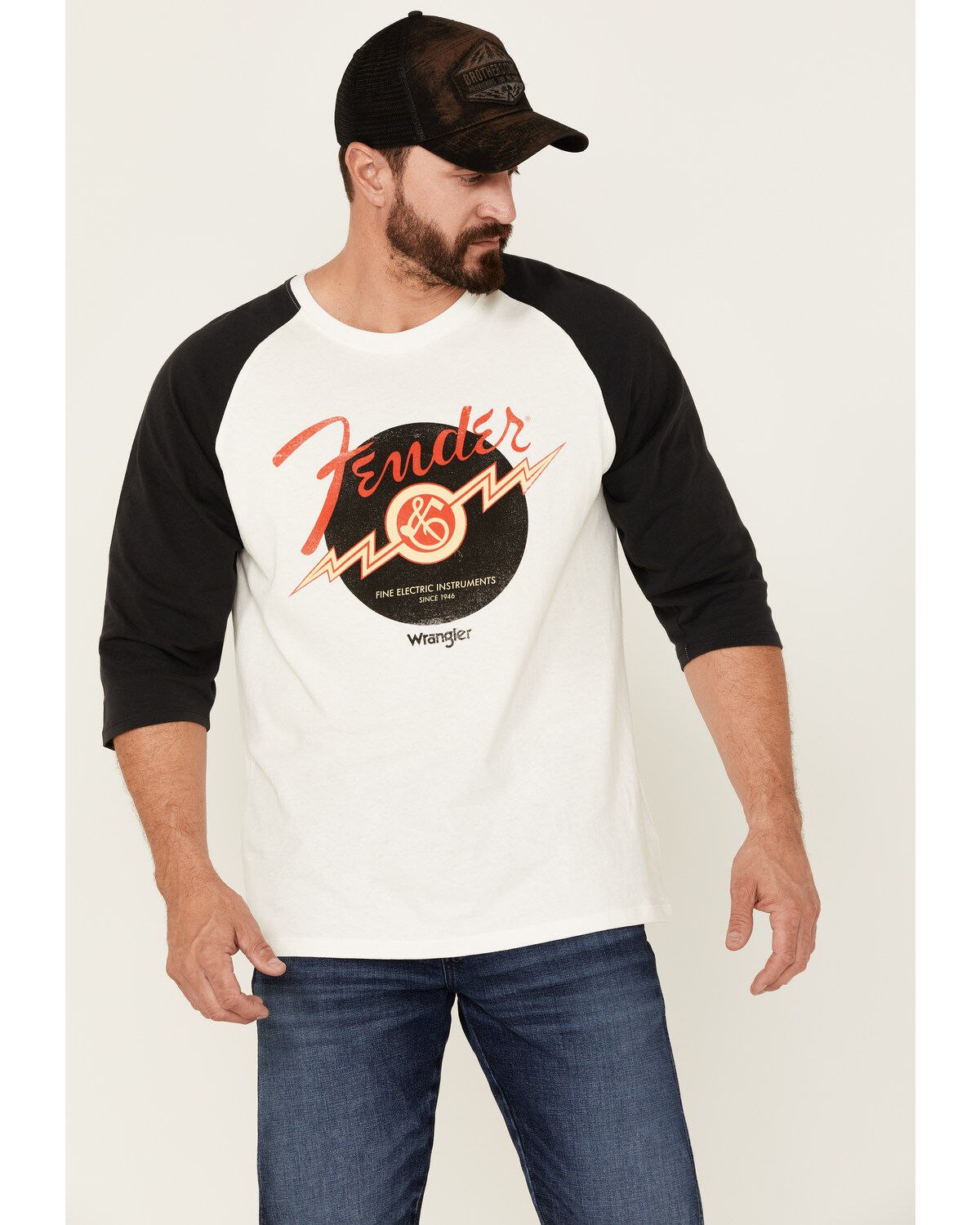 Wrangler X Fender Men's Vinyl Music Disc Vintage Graphic T-Shirt