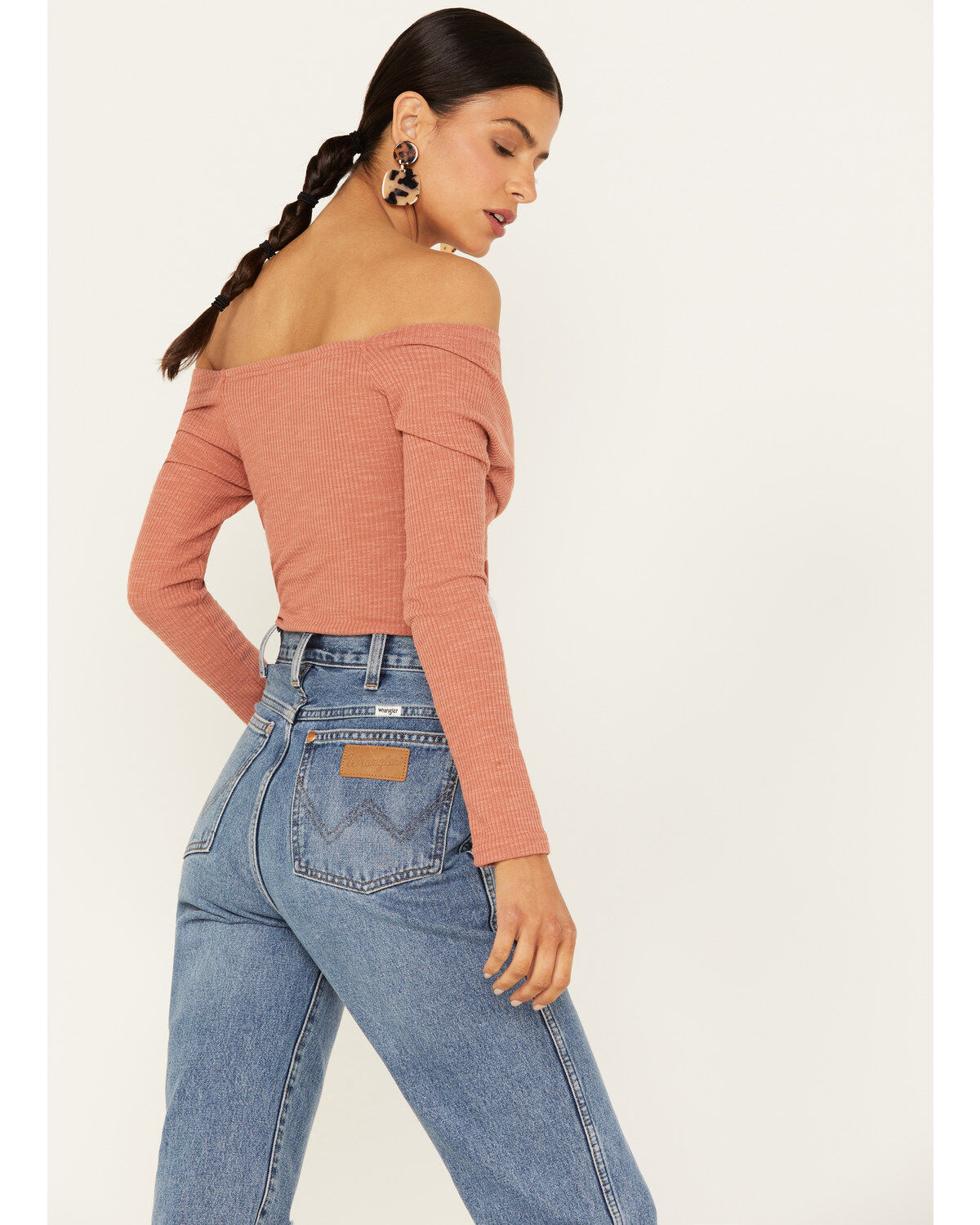 Very J Women's Long Sleeve Cross Front Ribbed Top