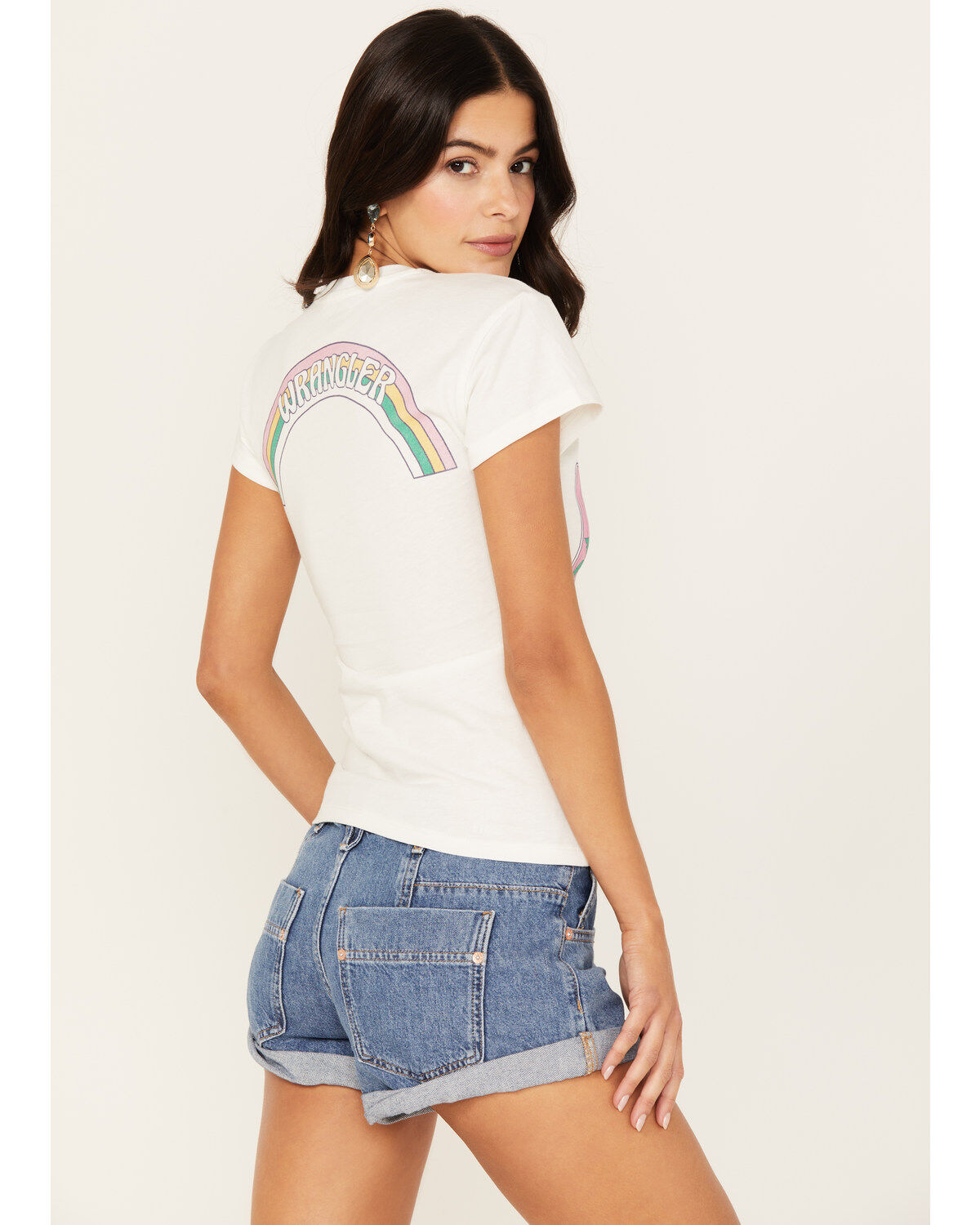 Wrangler Women's Support Your Local Ranch Rainbow Graphic Tee