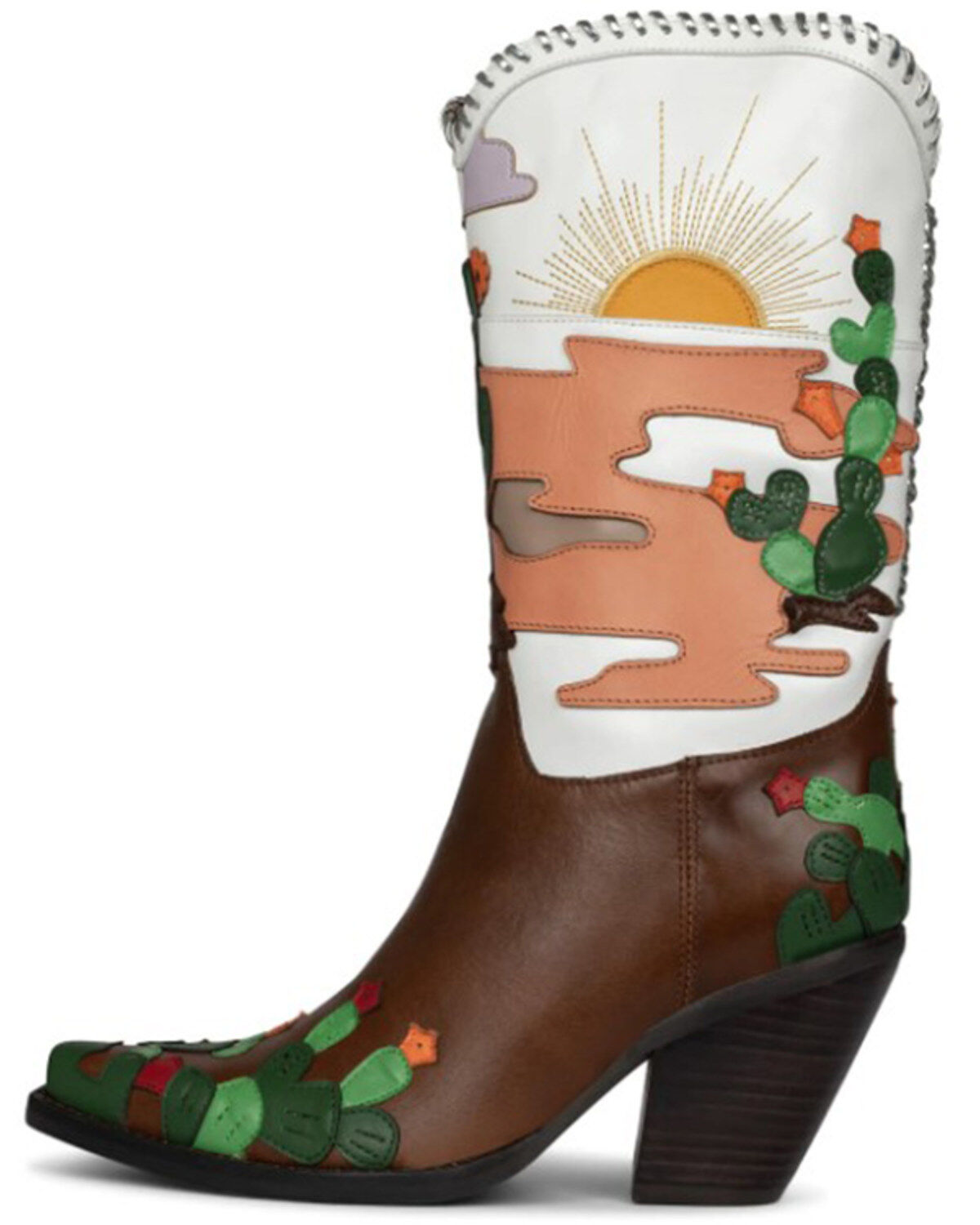 Jeffrey Campbell Women's Desierto Desertscape Inlay Western Boot - Snip Toe