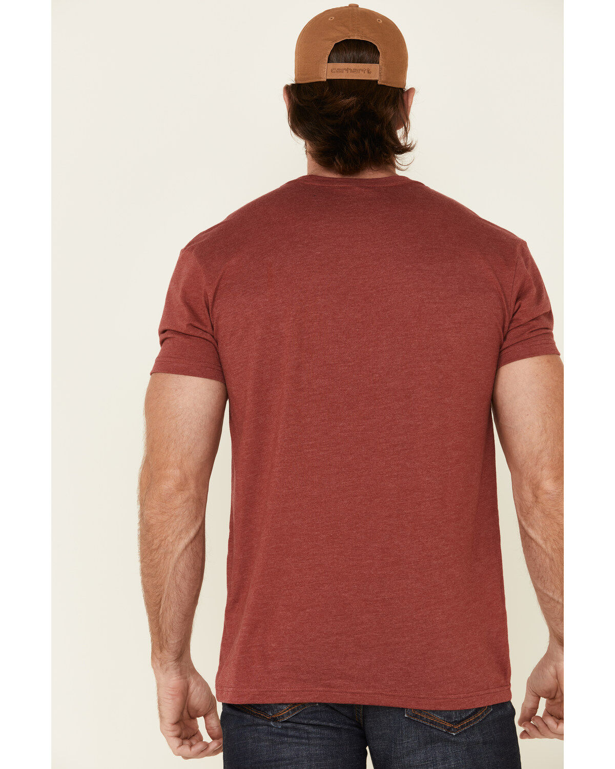 Lazy J Ranch Men's Red Logo Sunrise Graphic T-Shirt