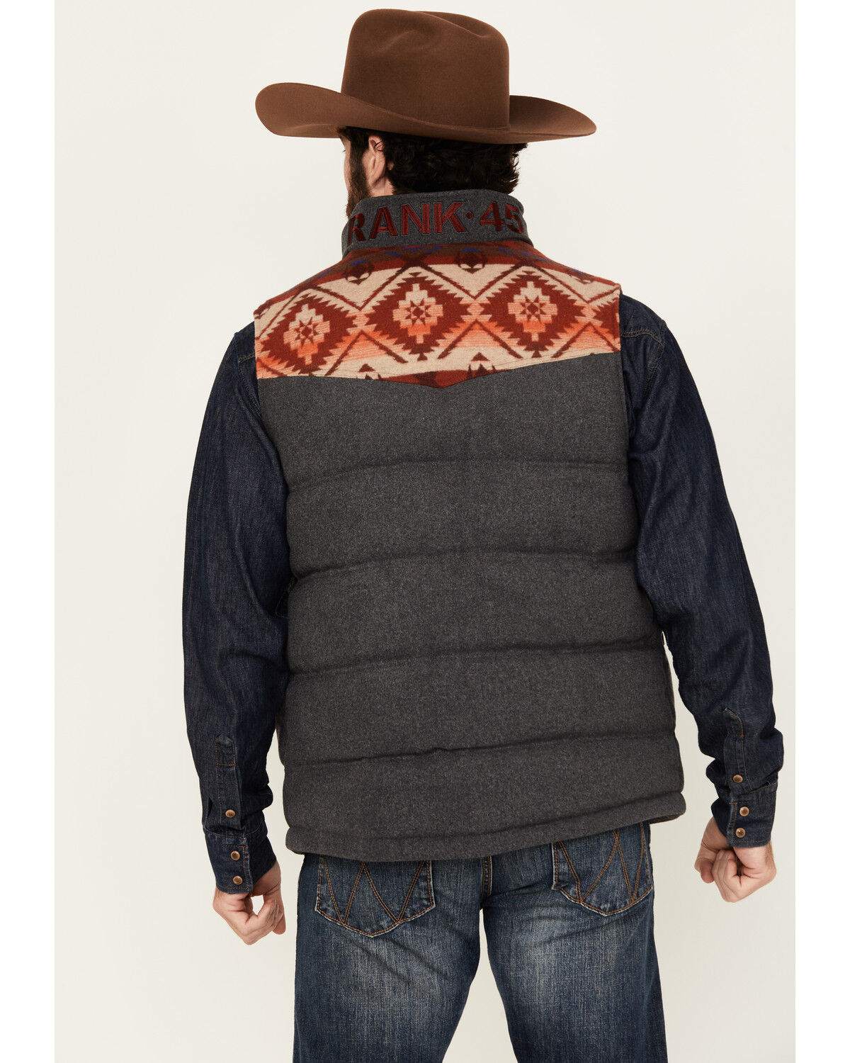 RANK 45® Men's Night Hike Southwestern Print Wool Puffer Vest