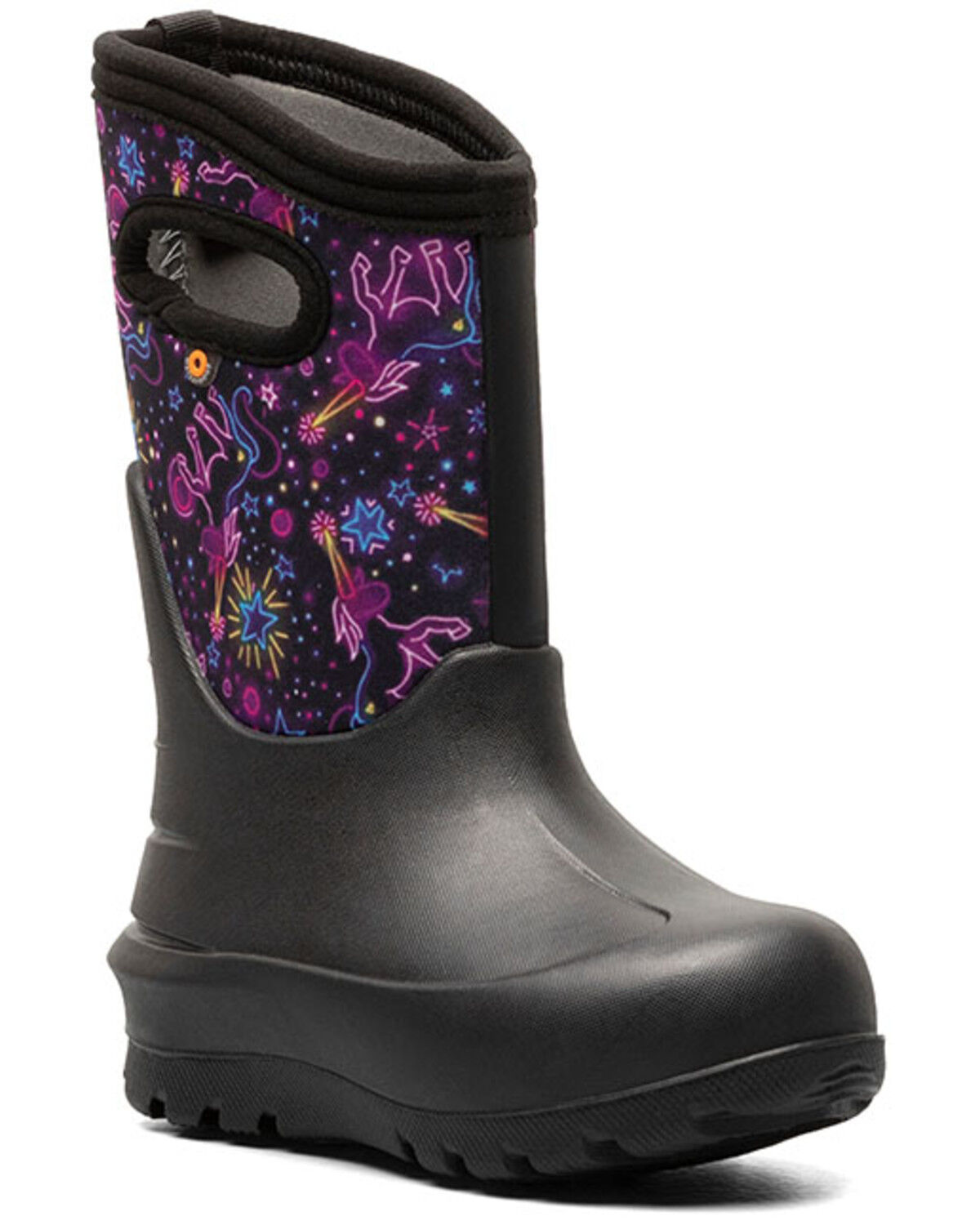 Bogs Girls' Neon Neon Unicorn Waterproof Boots - Round Toe