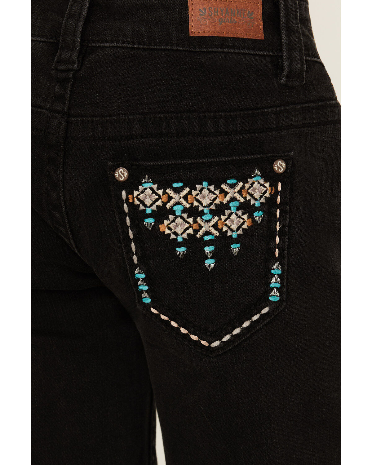 Shyanne Girls' Southwestern Embroidered Pocket Bootcut Stretch Jeans