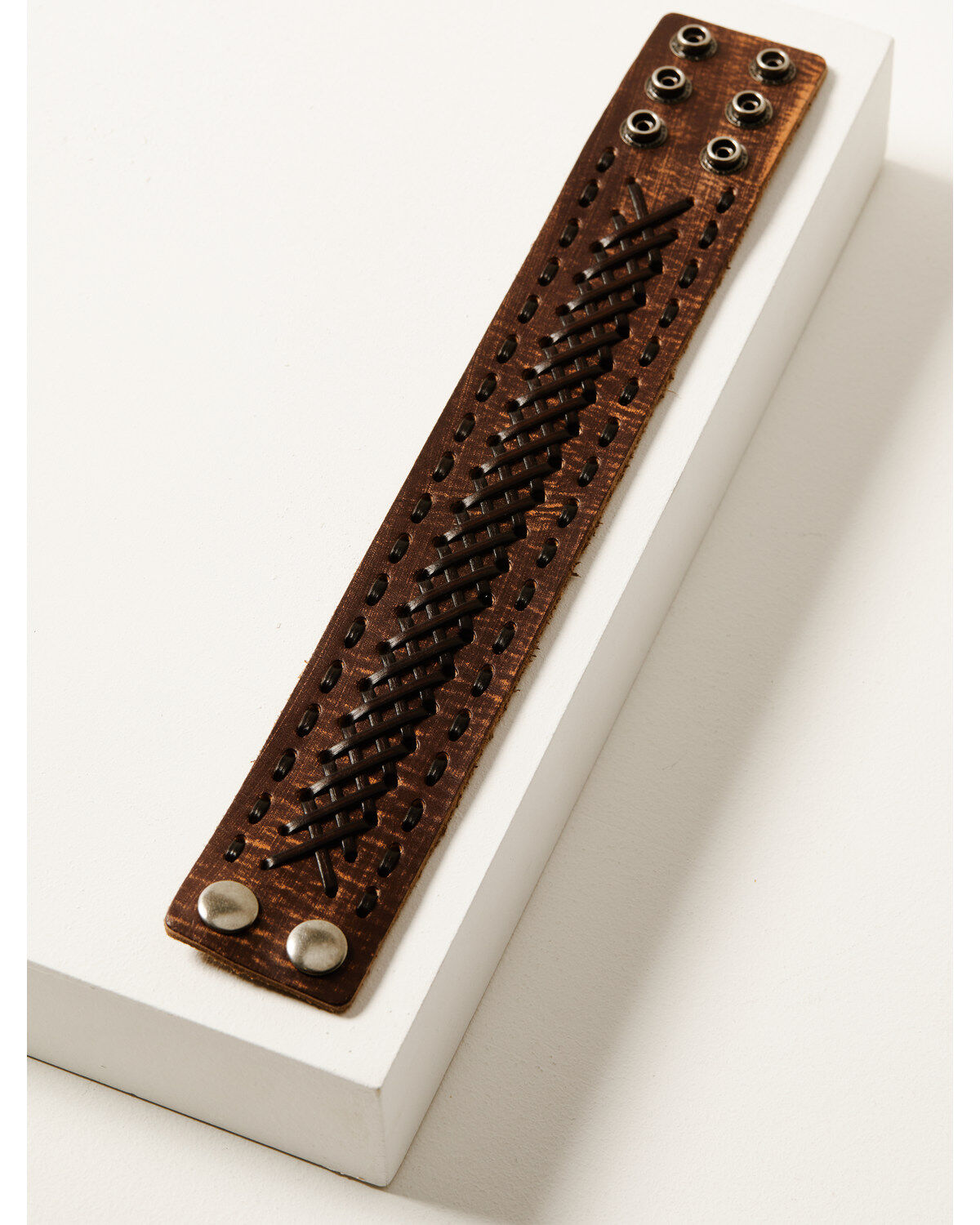 Moonshine Spirit Men's Brown Leather Lace Bracelet