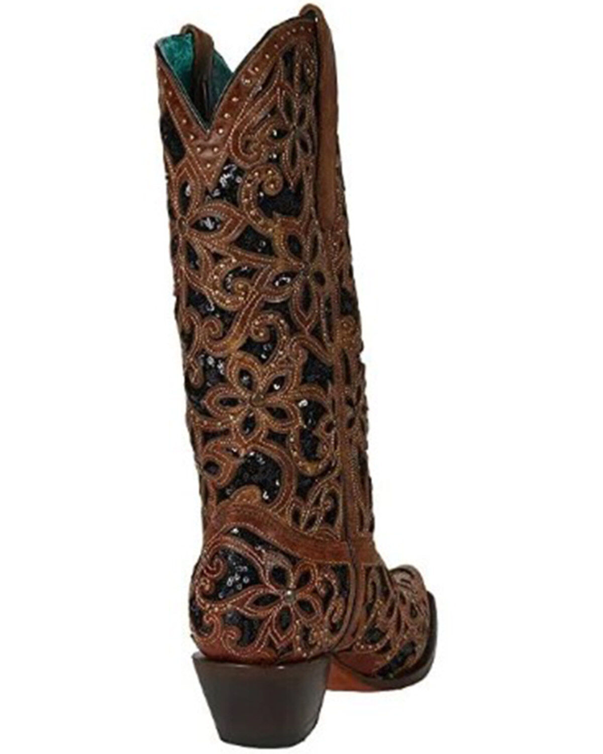 Corral Women's Black Inlay Western Boots - Snip Toe