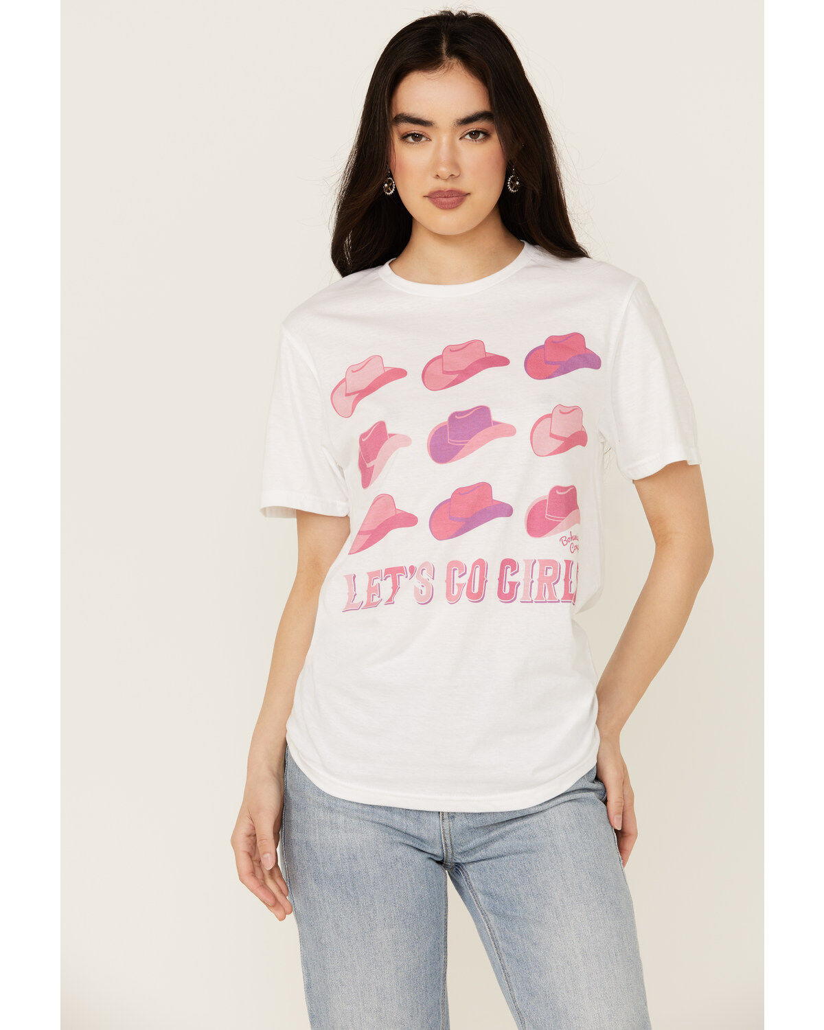 Bohemian Cowgirl Women's Let's Go Girls Short Sleeve Cropped Graphic Tee