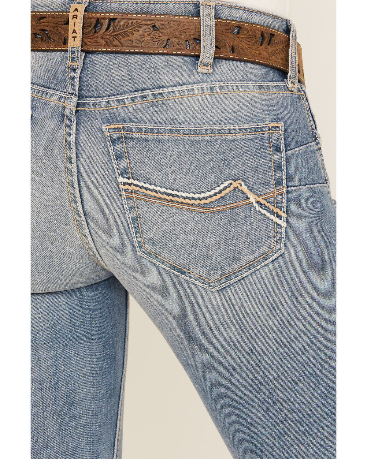 Ariat Women's Mallory Medium Wash Mid Rise Straight Stretch Denim Jeans