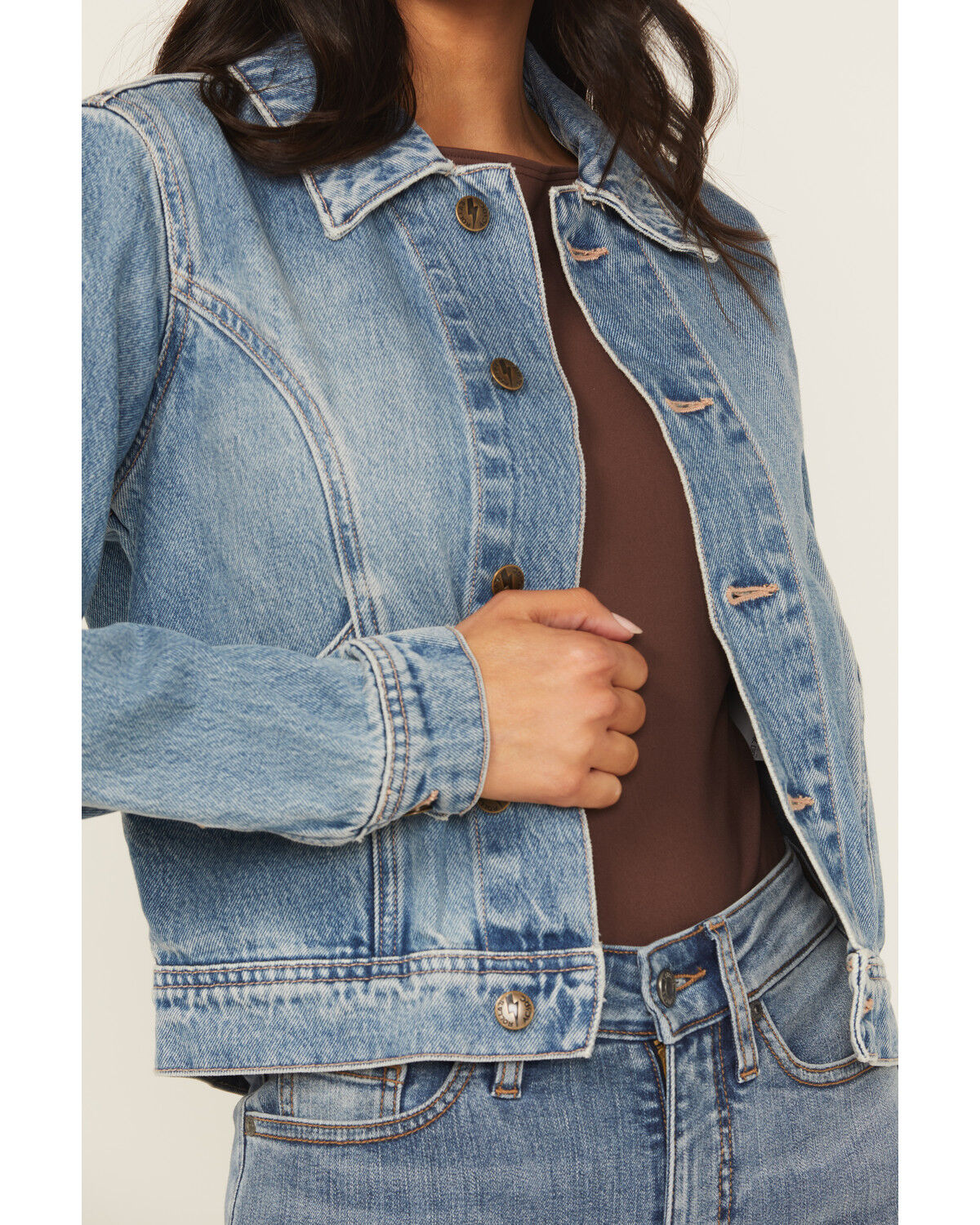 Rolla's X AC/DC Women's Medium Wash Lightning Denim Jacket