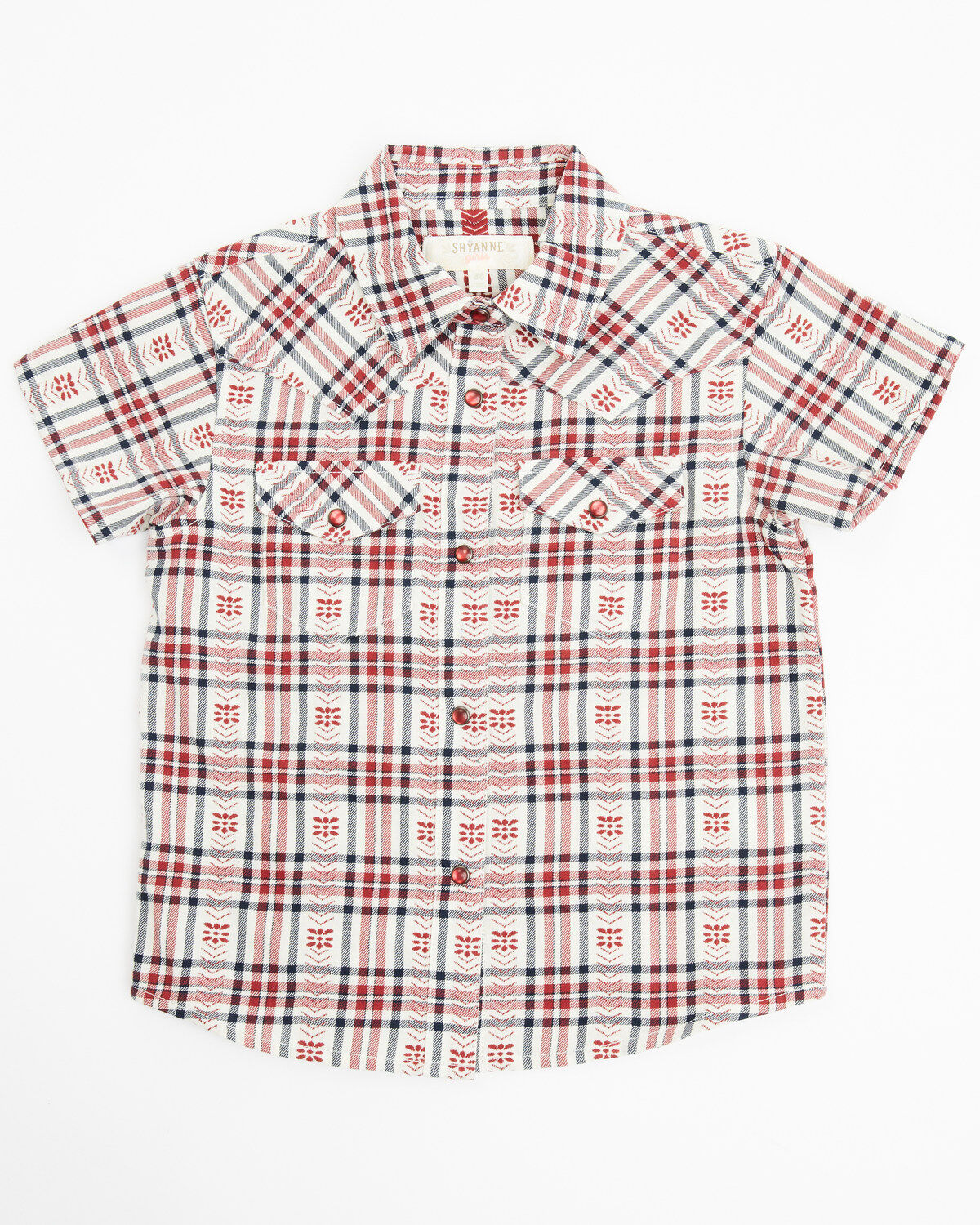Shyanne Toddler Girls' Plaid Print Short Sleeve Pearl Snap Western Shirt