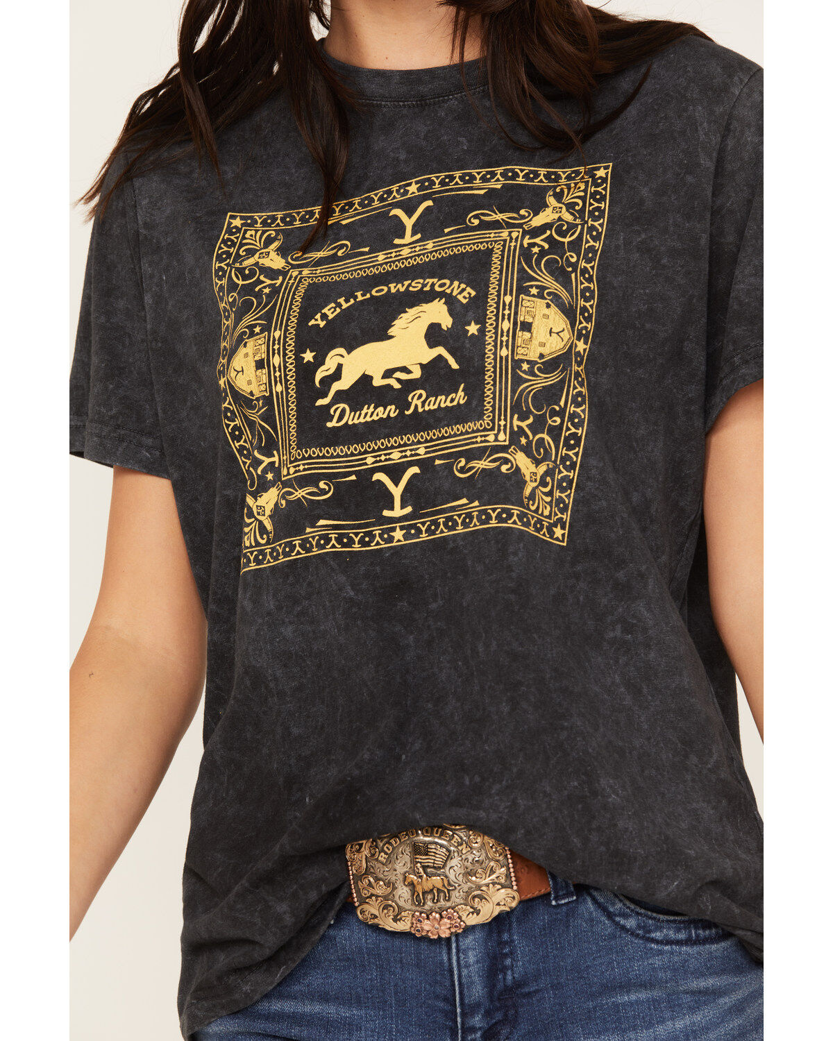 Paramount Network's Yellowstone Women's Bandana Short Sleeve Graphic Tee