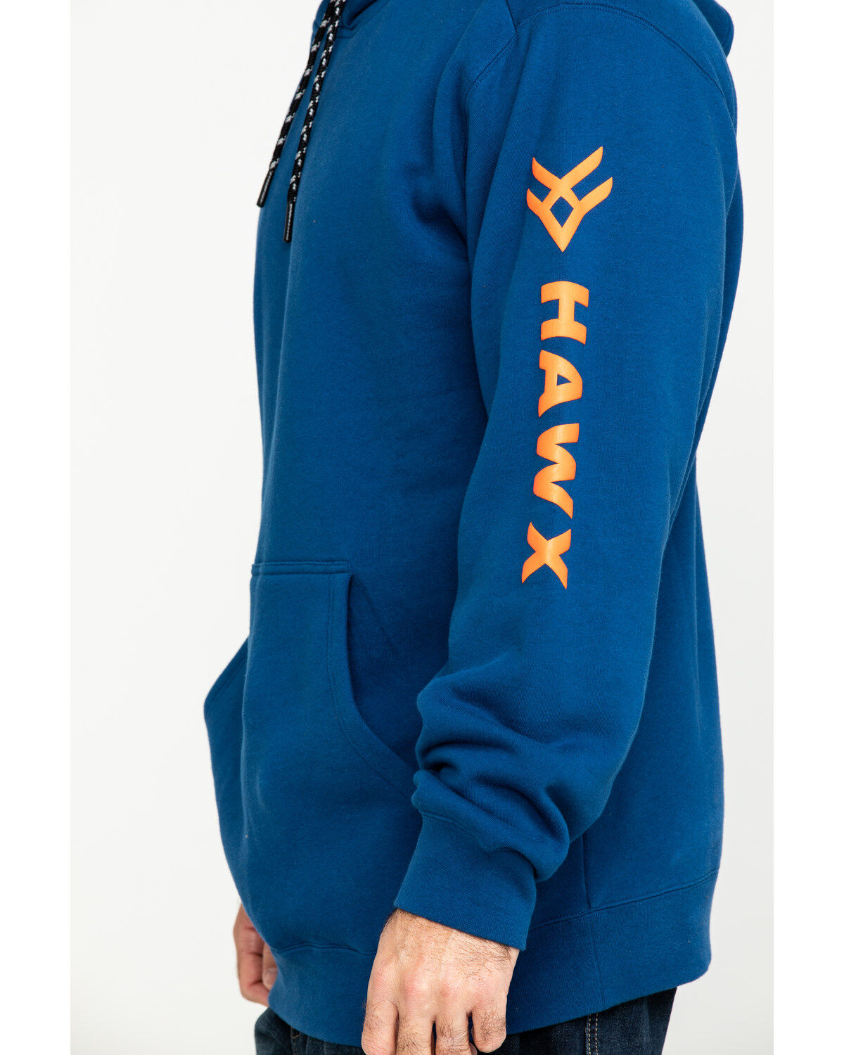 Hawx Men's Logo Sleeve Performance Fleece Hooded Work Sweatshirt