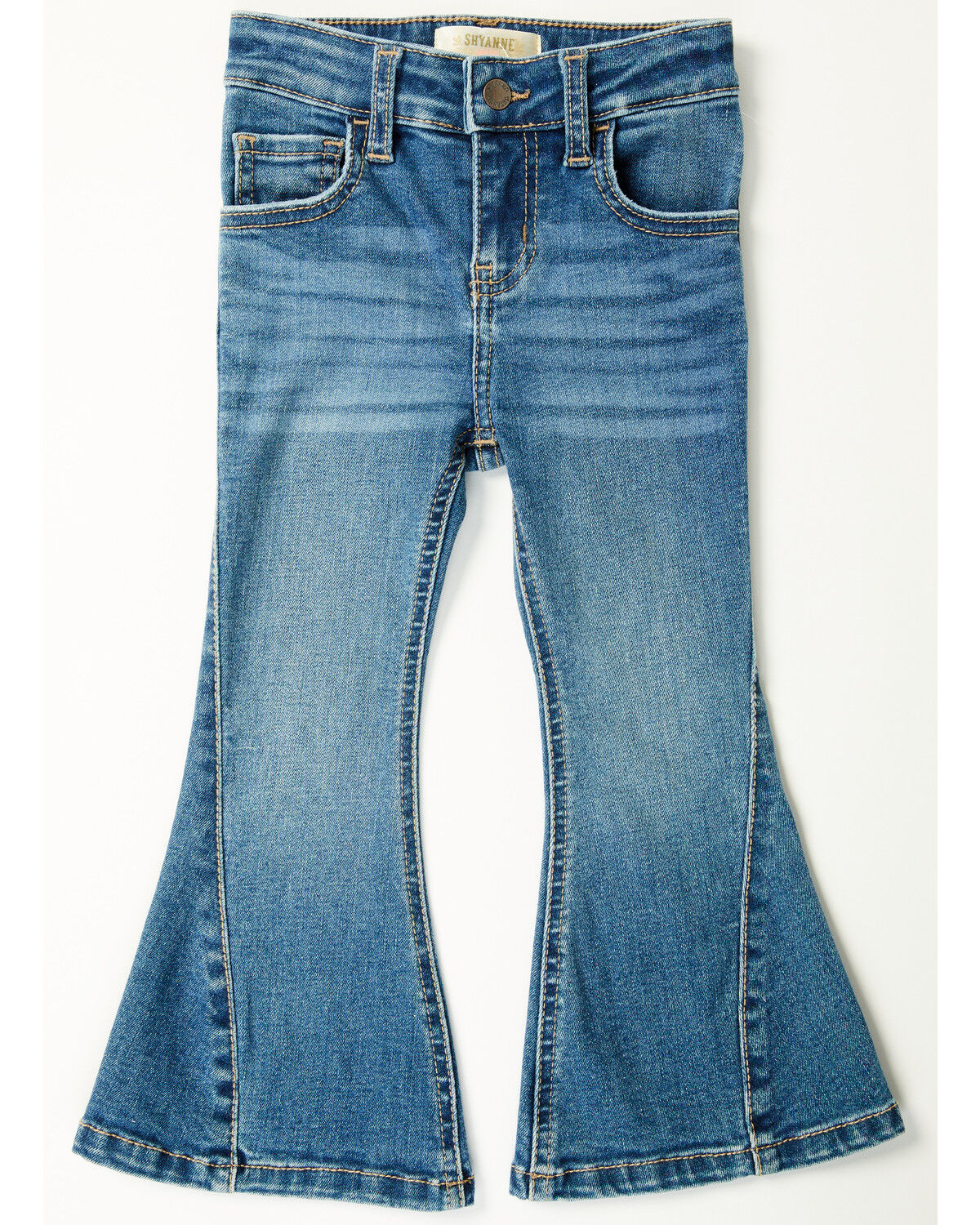 Shyanne Little Toddler Girls' Cimarron Twisted Side Seam Flare Stretch Denim Jeans