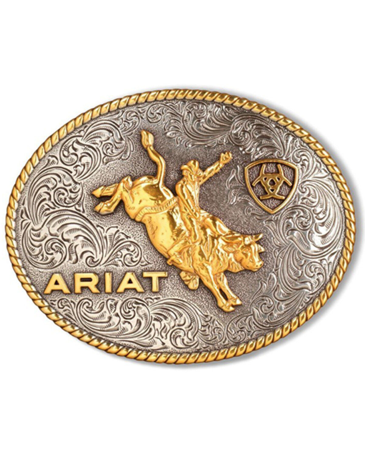Ariat Men's Two-Toned Oval Roper Bullrider Buckle