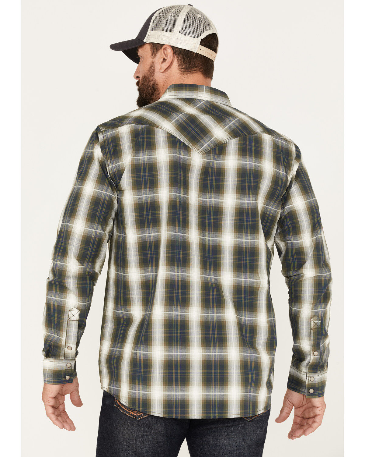 Moonshine Spirit Men's All Day Long Large Plaid Snap Western Shirt