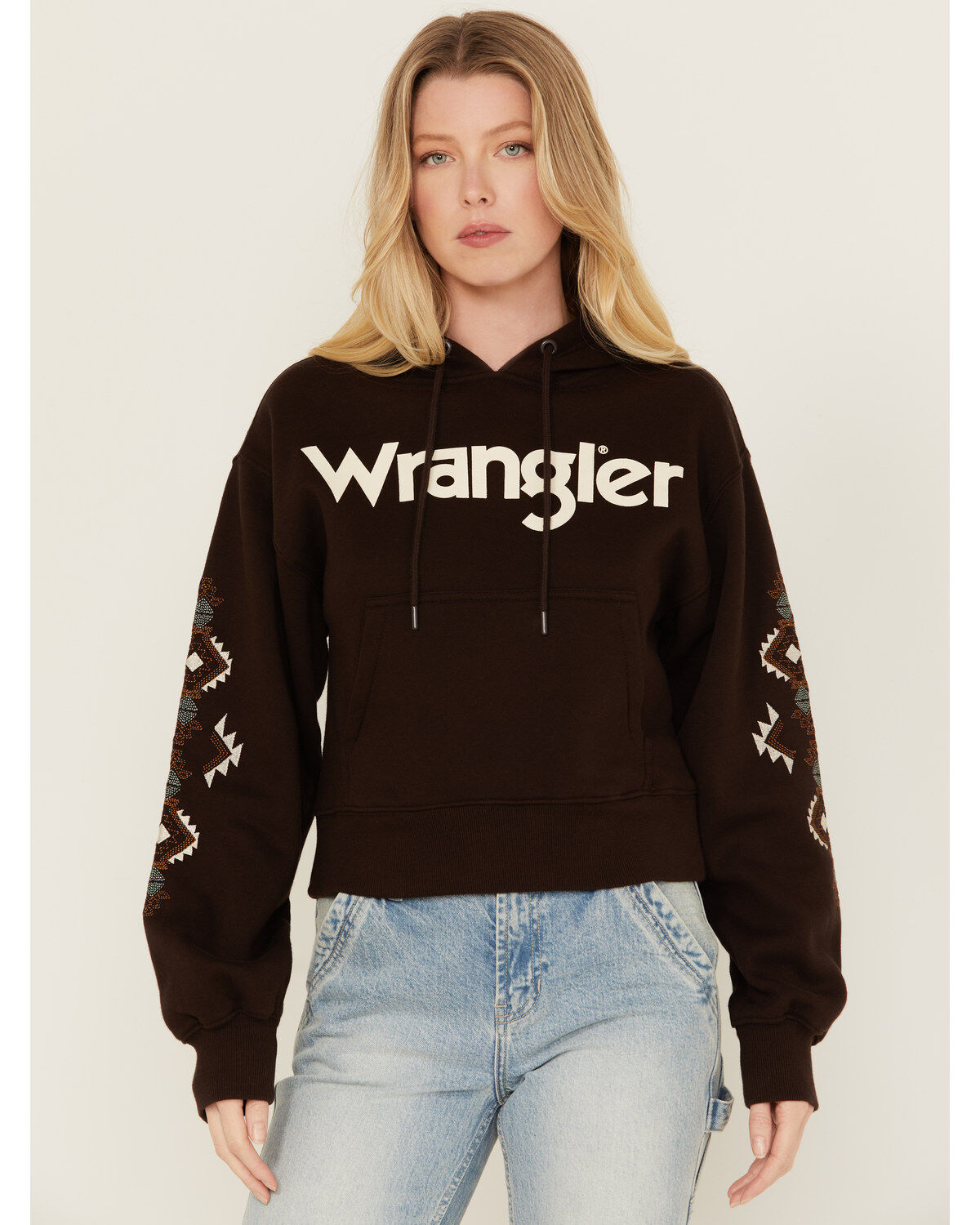 Wrangler Retro Women's Southwestern Sleeve Logo Hoodie