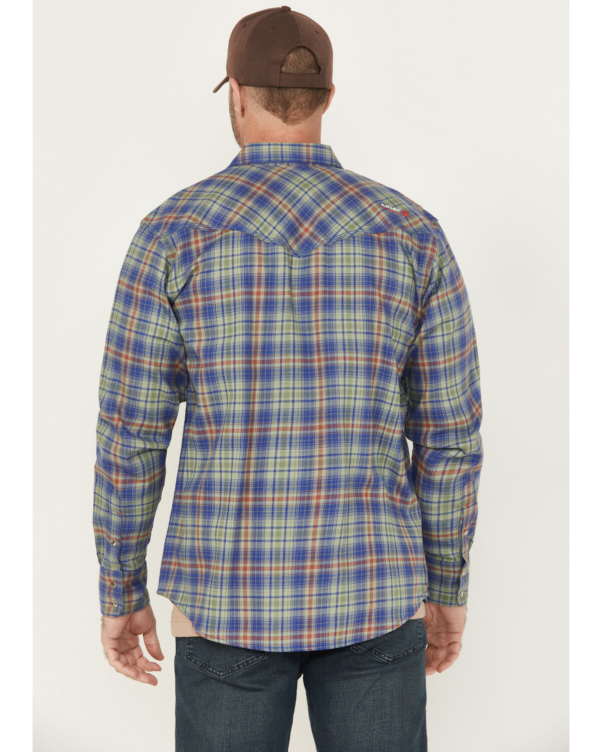 Ariat Men's FR Wilshire Plaid Print Long Sleeve Snap Work Shirt