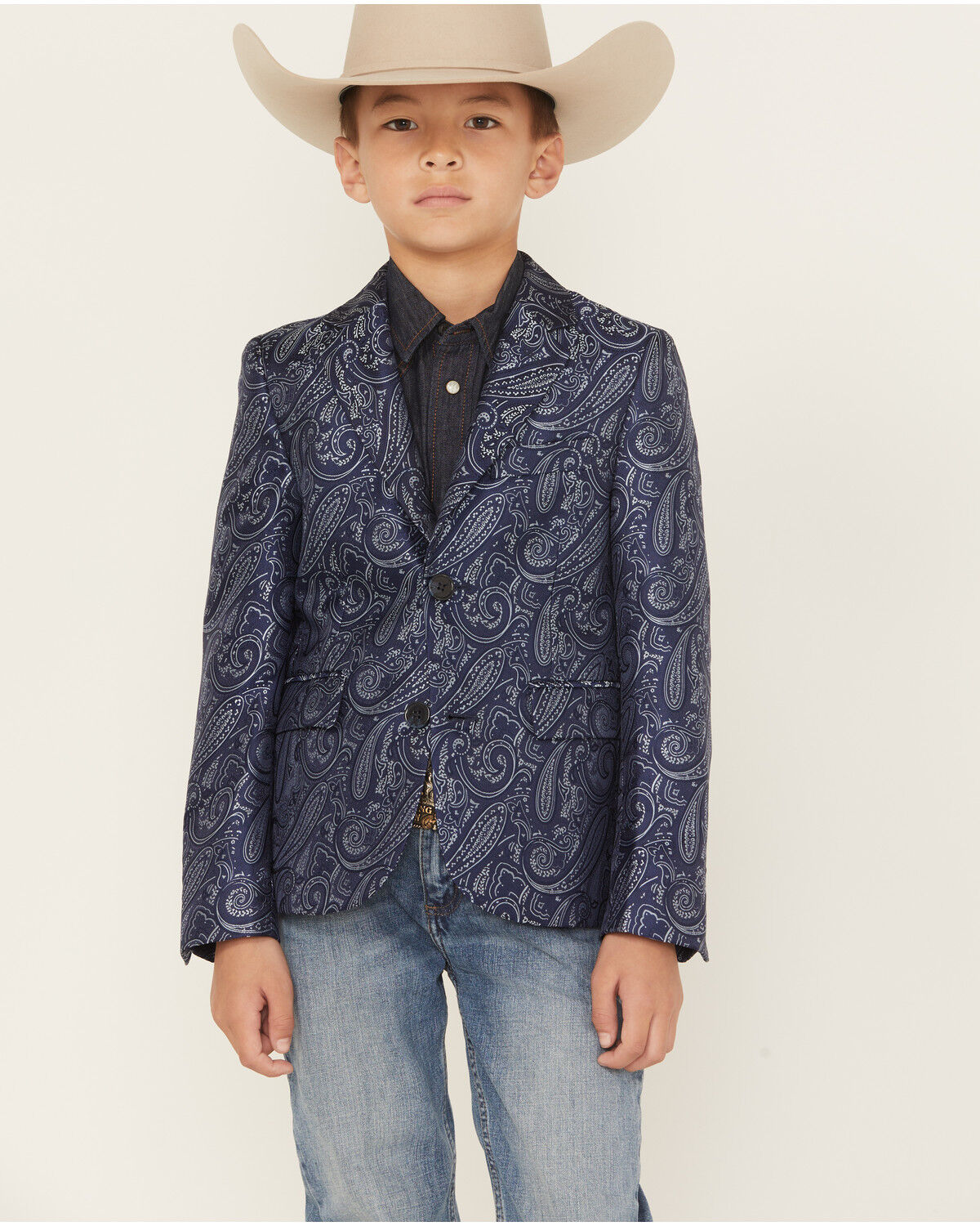 Rock & Roll Denim Boys' Paisley Print Blazer